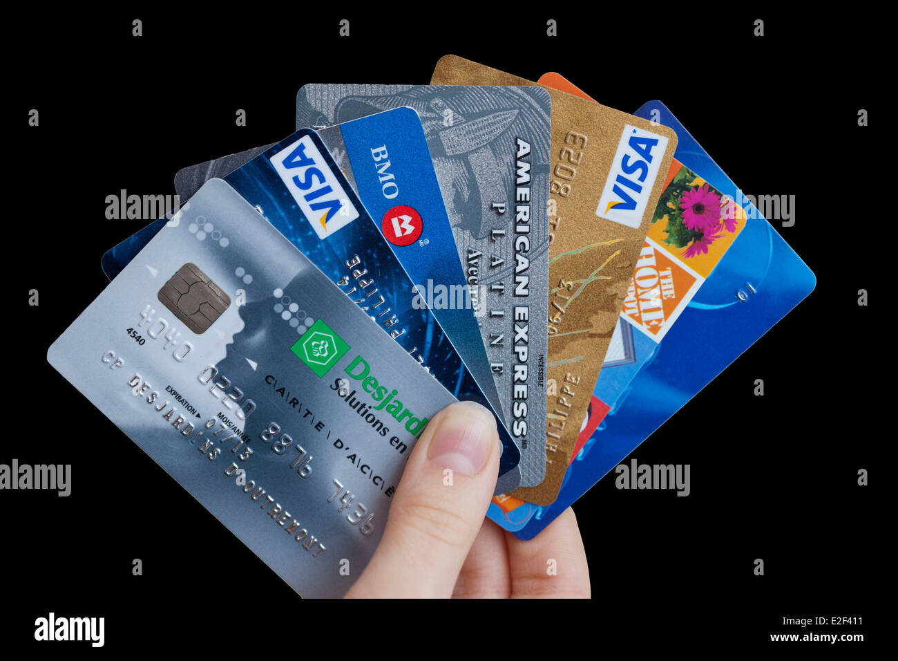 Canadá, provincia de Quebec, Montreal, tarjetas de crédito. Foto de stock