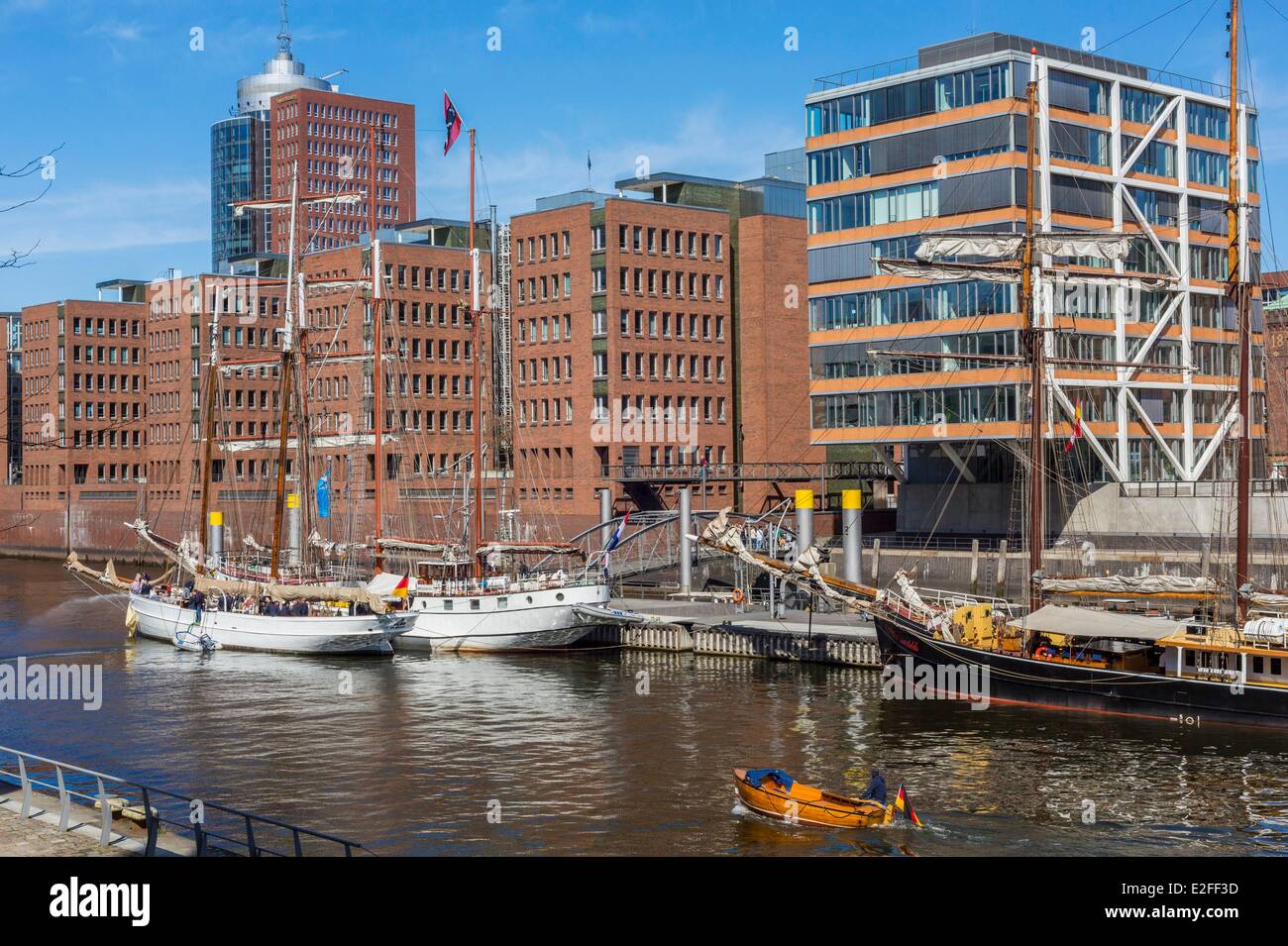 Alemania HafenCity de Hamburgo que desarrolla el proyecto más importante de planificación urbana europea con la rehabilitación de 155 Foto de stock