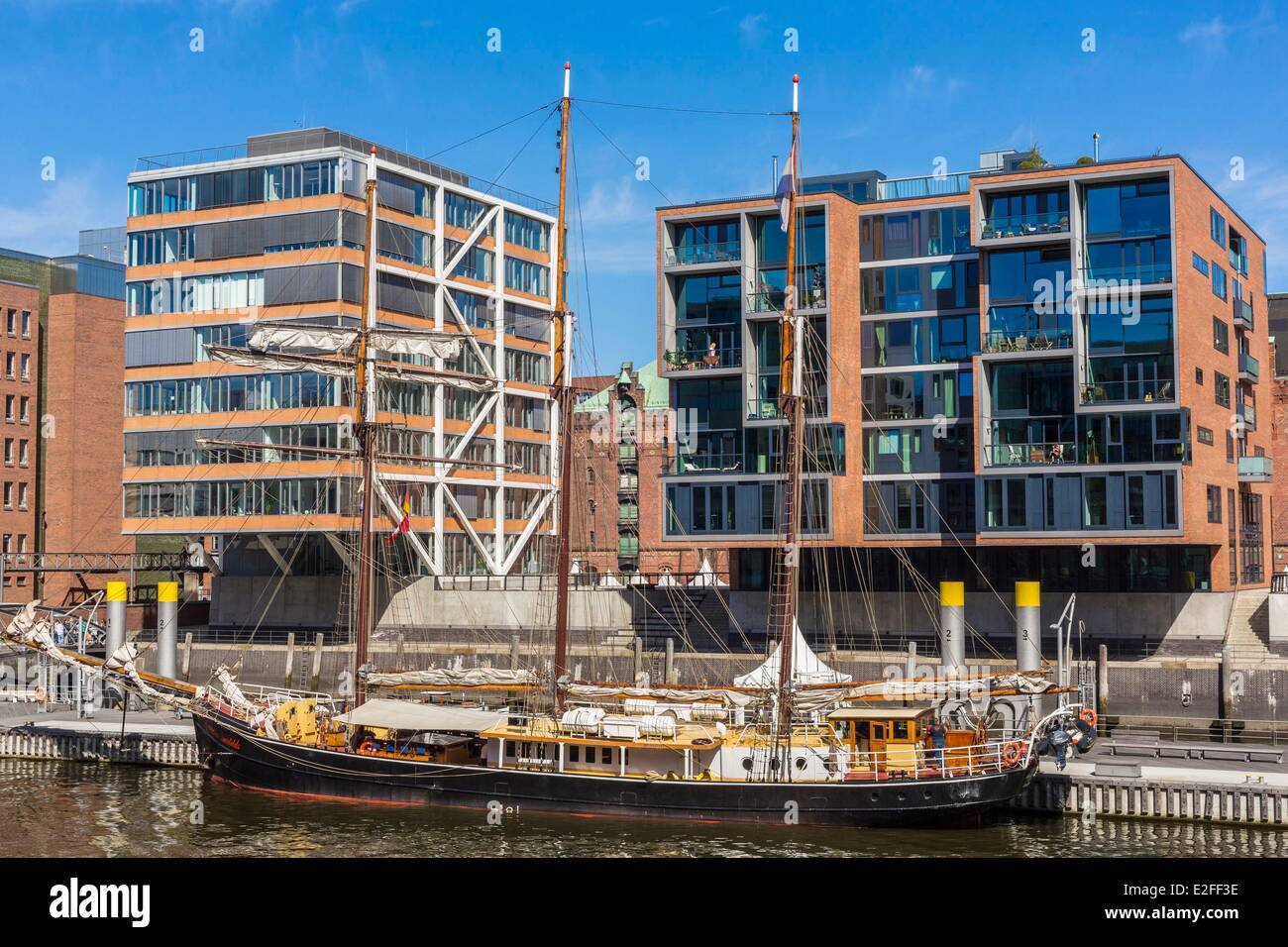 Alemania HafenCity de Hamburgo que desarrolla el proyecto más importante de planificación urbana europea con la rehabilitación de 155 Foto de stock