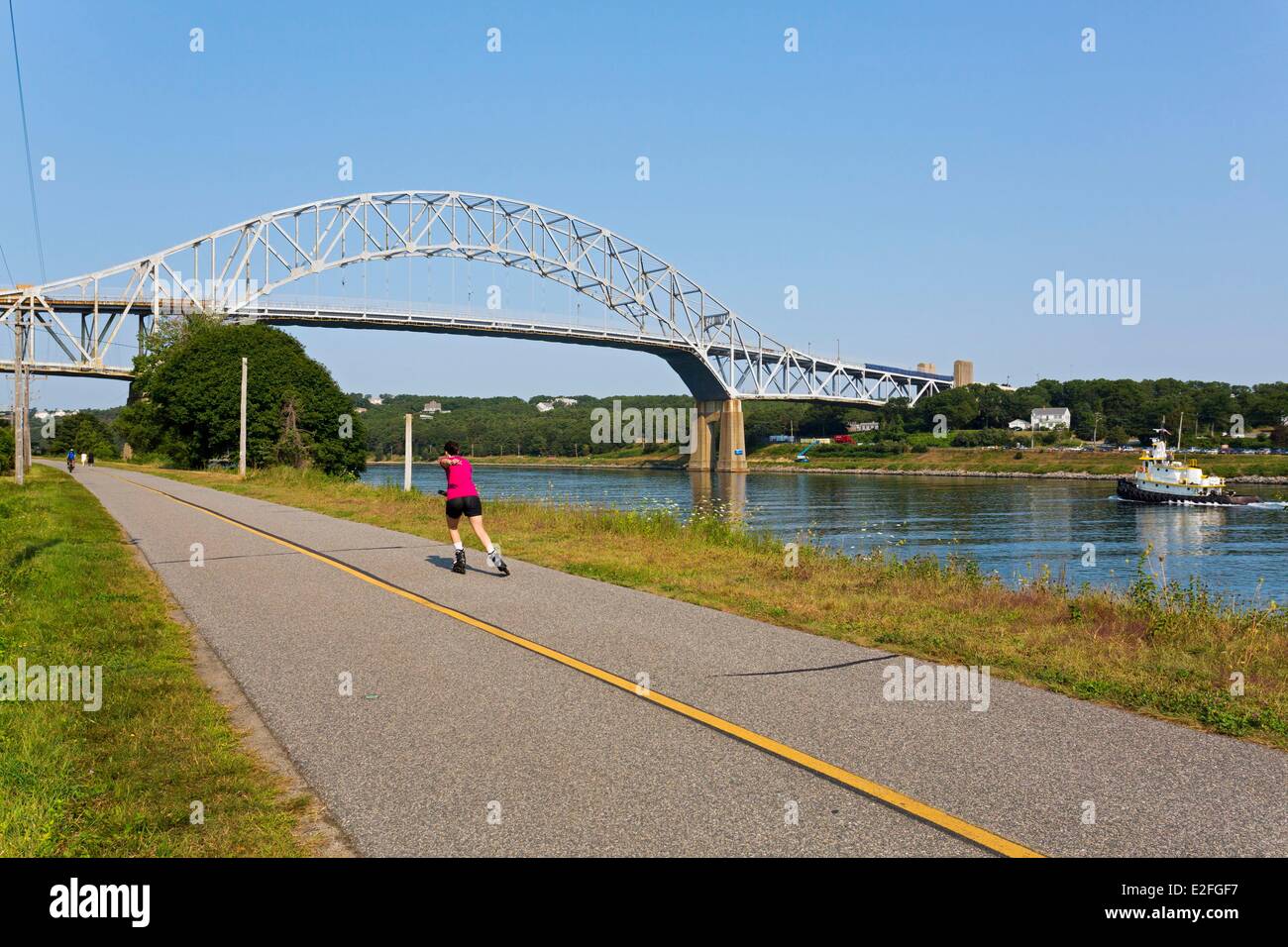 Estados Unidos, Massachusetts, en Cape Cod, Sagamore, El Sagamore Bridge Foto de stock