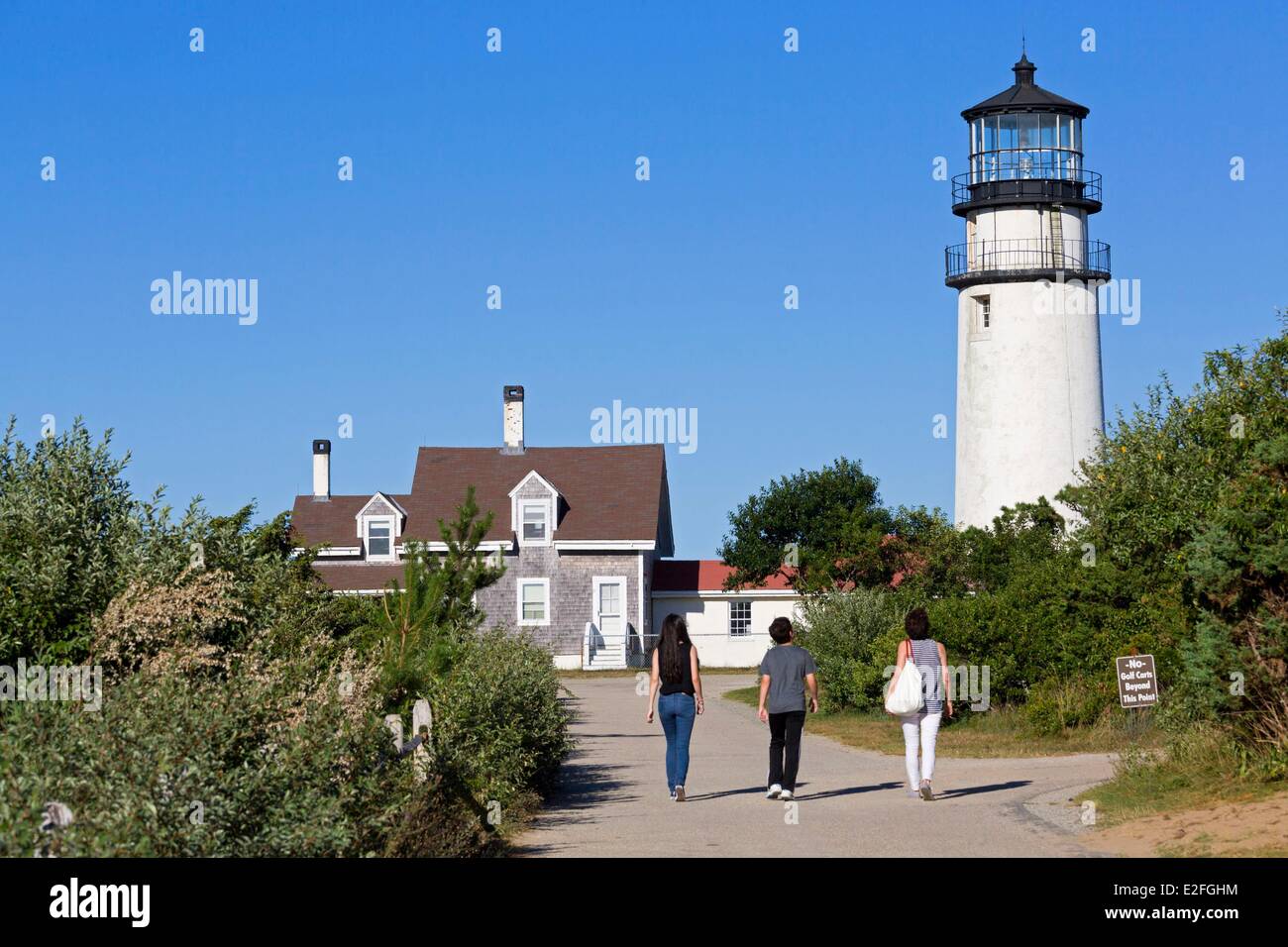 Estados Unidos, Massachusetts, en Cape Cod, Truro, Highland Faro Foto de stock