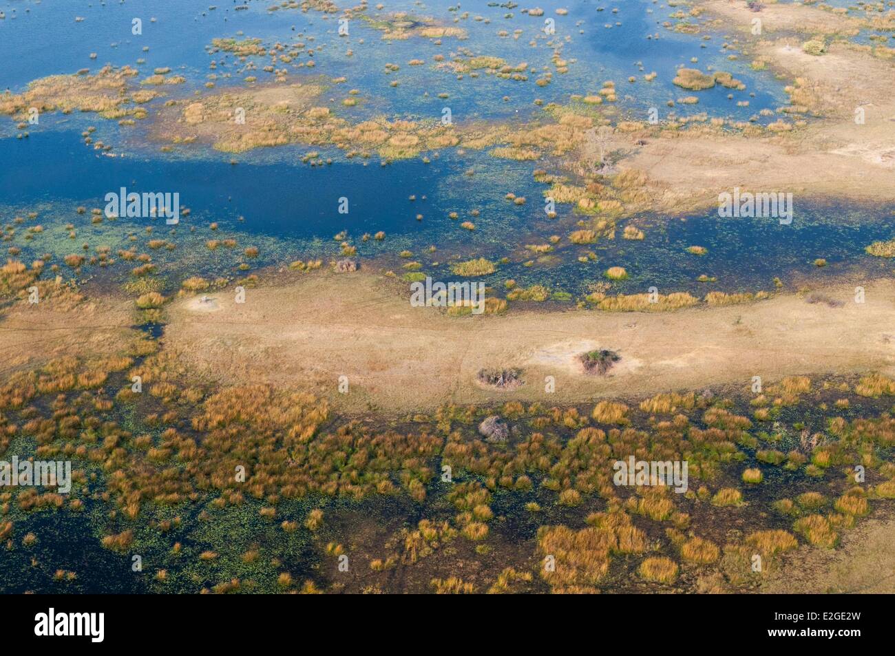 Distrito noroeste de Botswana Delta del Okavango (vista aérea) Foto de stock