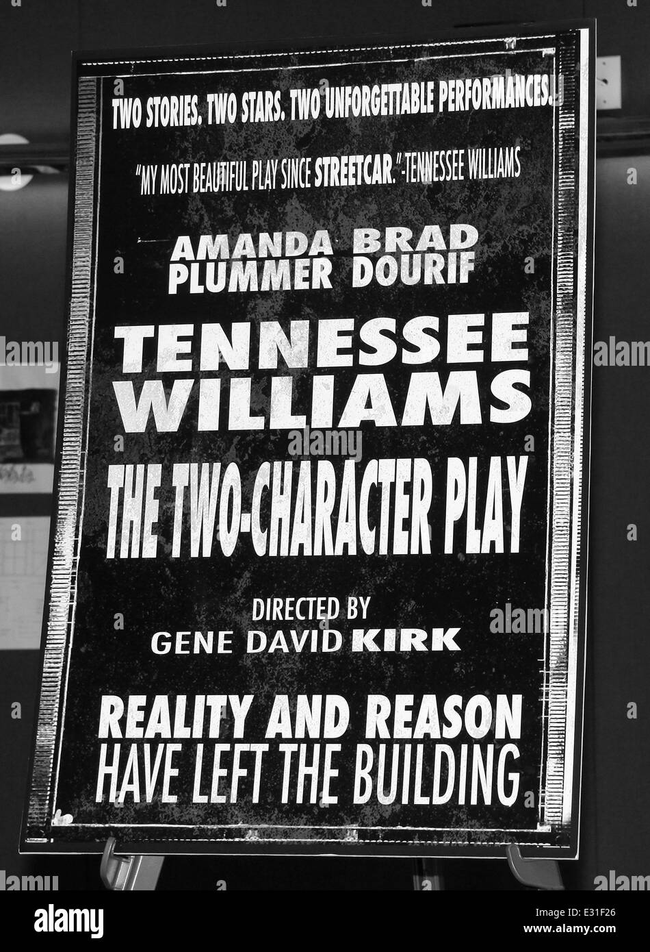 Pulse cuajada de Tennesse Williams' 'La Two-Character jugar" celebrado en el Teatro Row Studios. Featuring: atmósfera Donde: Nueva York, NY, Estados Unidos Cuándo: 07 de mayo de 2013 Foto de stock