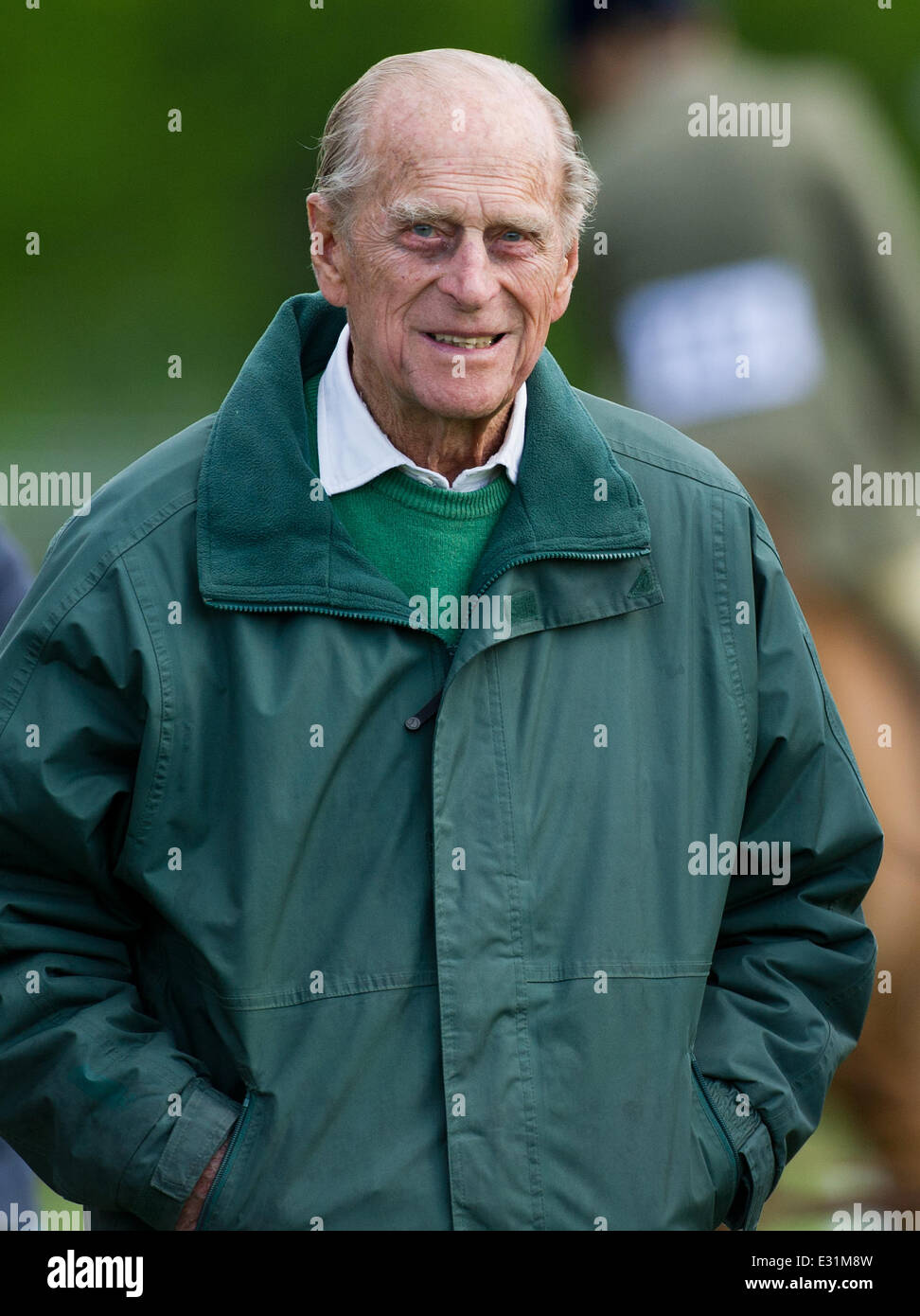 El príncipe Felipe, Duque de Edimburgo durante el día 3 de la Royal Windsor Horse Show en Windsor, Reino Unido el 10 de mayo de 2013 donde: Windsor, ONU Foto de stock