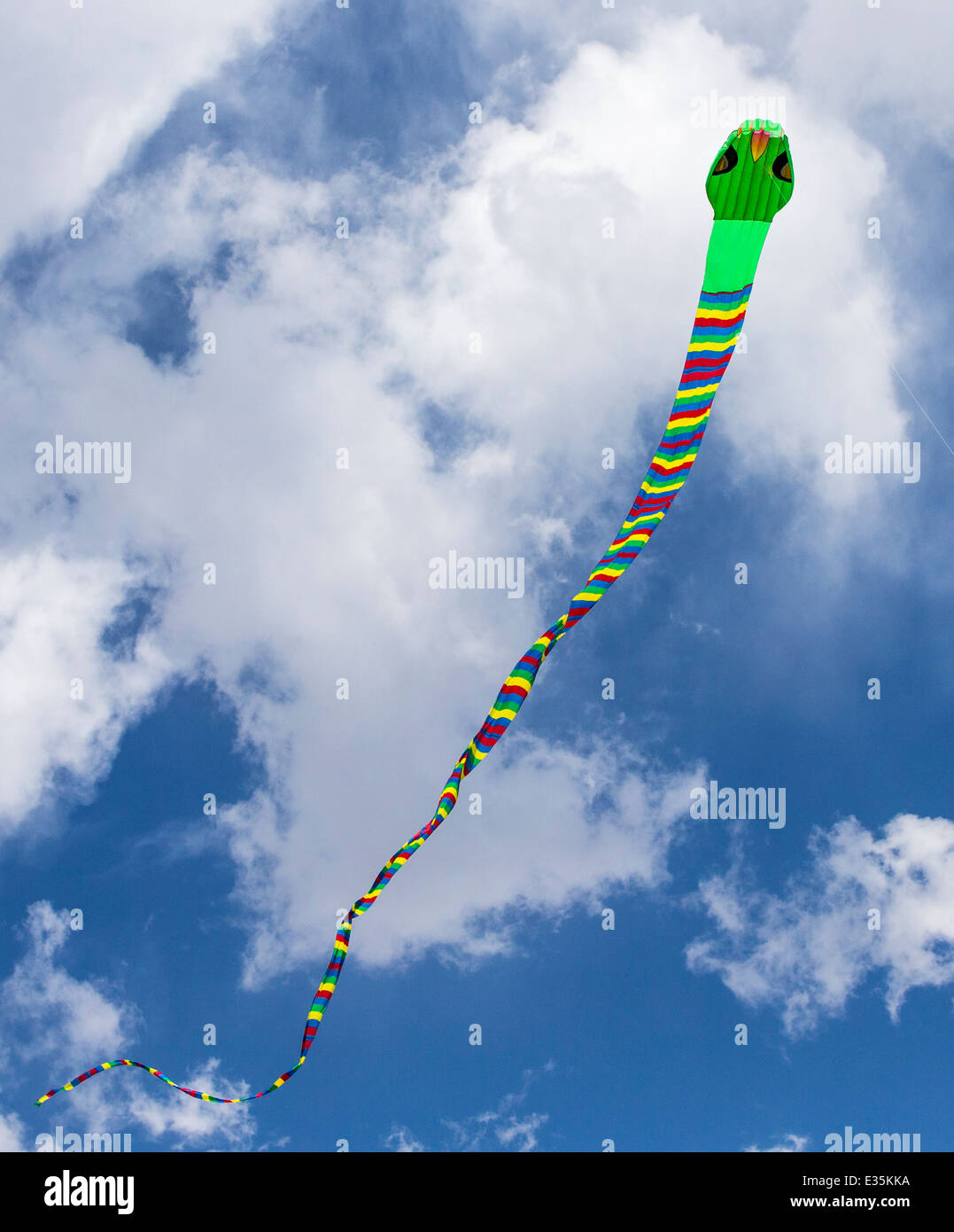 En forma de serpiente serpiente kite contra un cielo Colorado Foto de stock