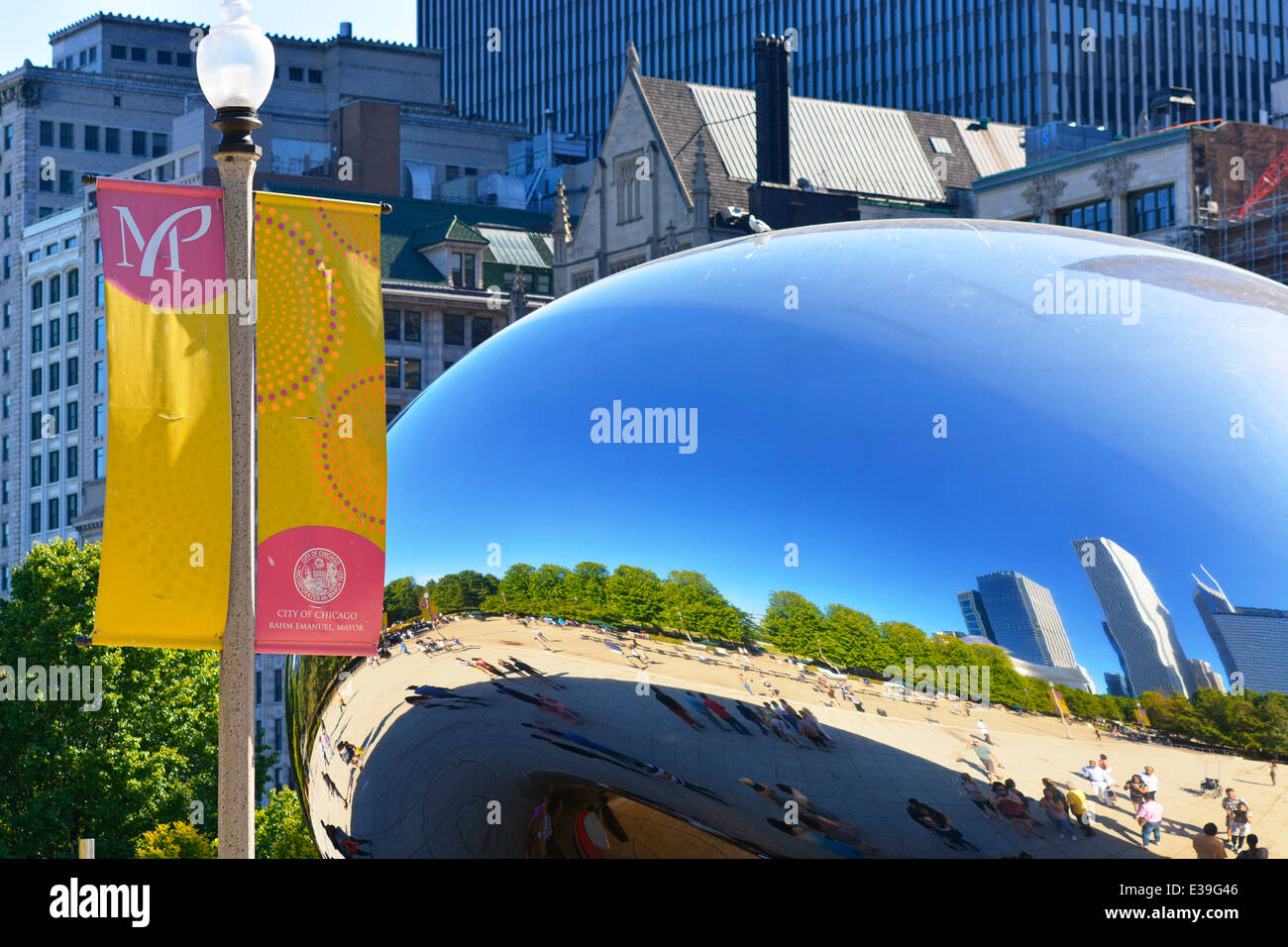 Cloud Gate, el frijol, el Millennium Park, Chicago Fotografía de stock