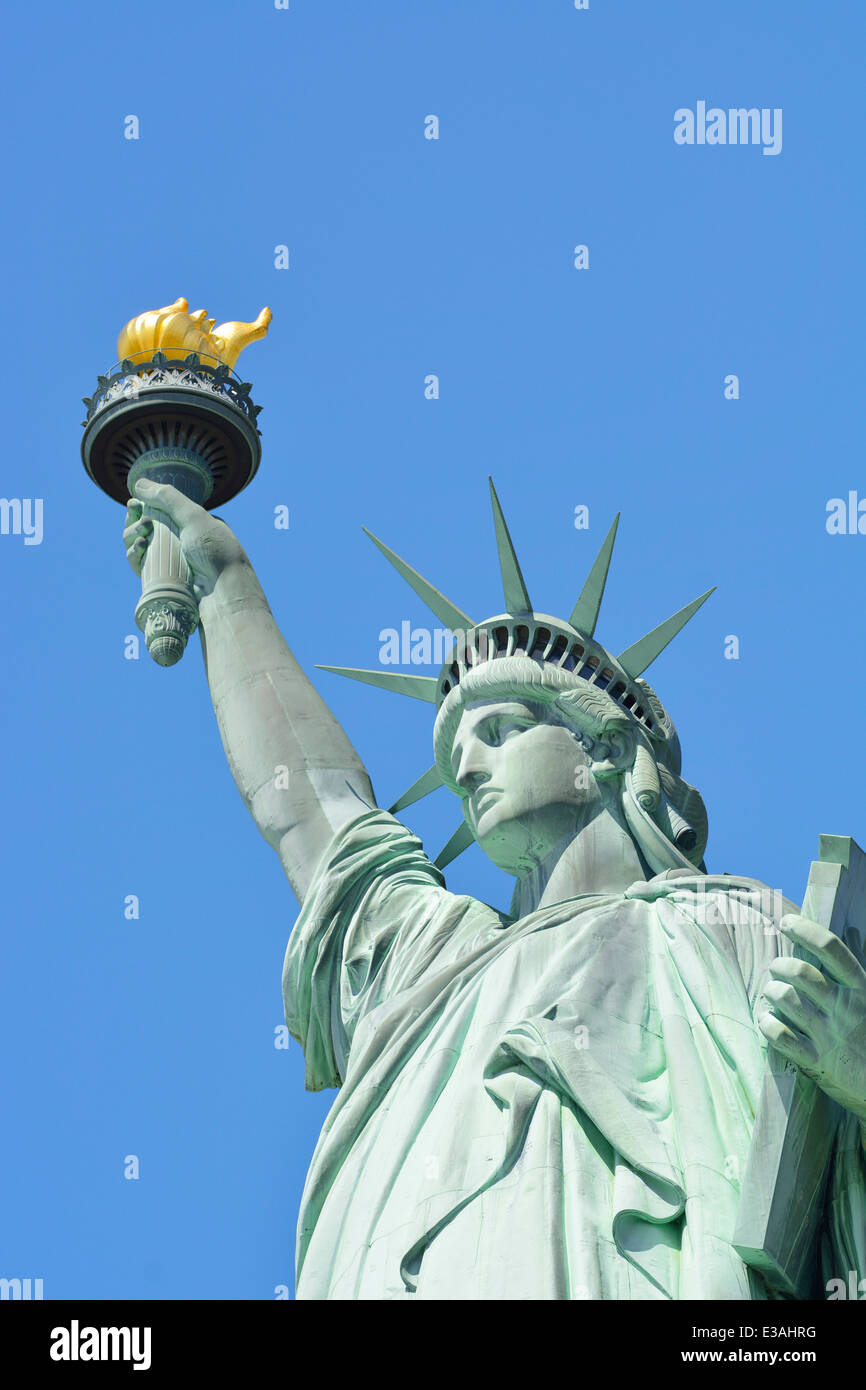 La estatua de la libertad en Liberty Island, Nueva York Foto de stock