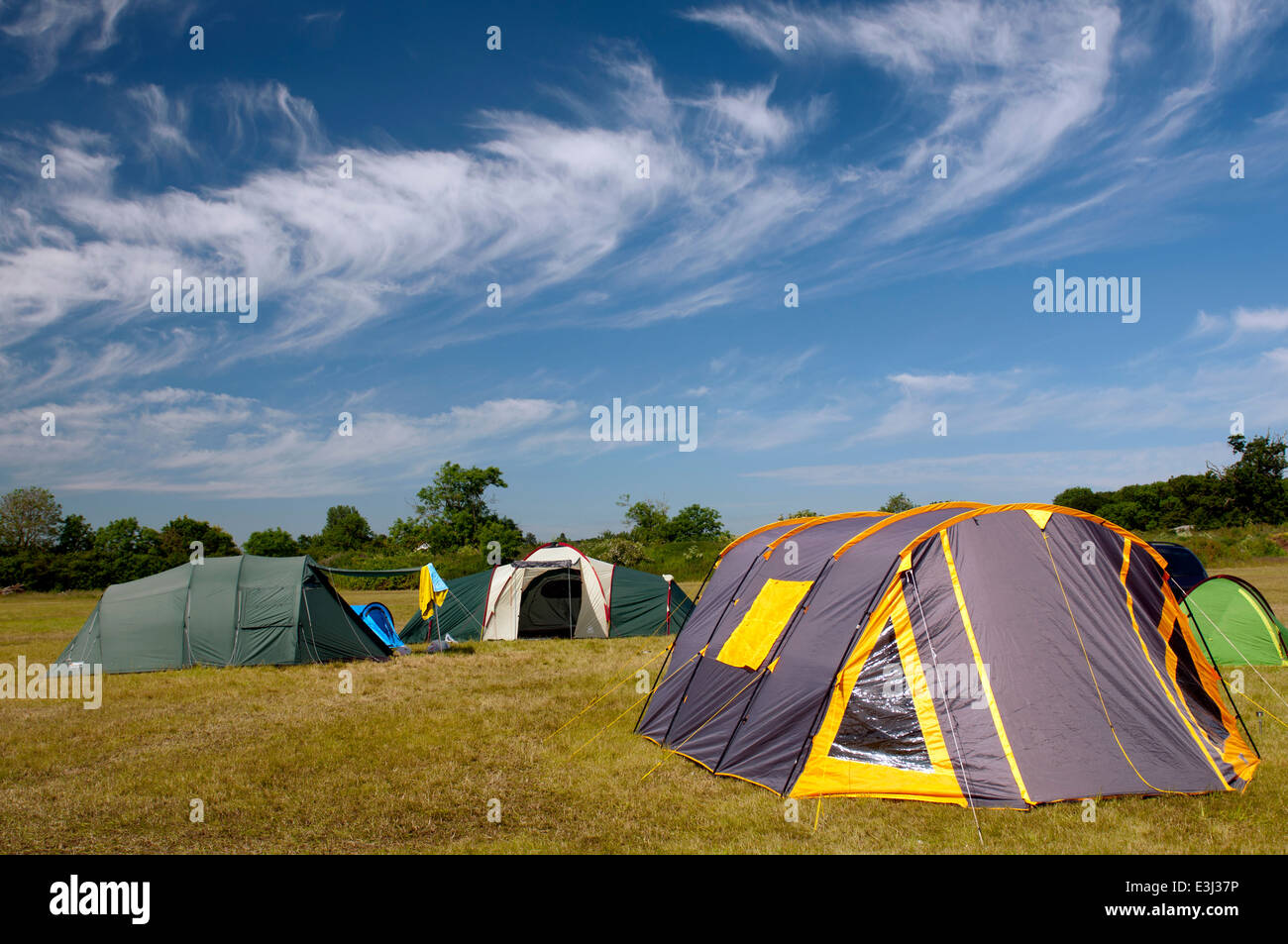 Camping, Warwickshire, REINO UNIDO Foto de stock