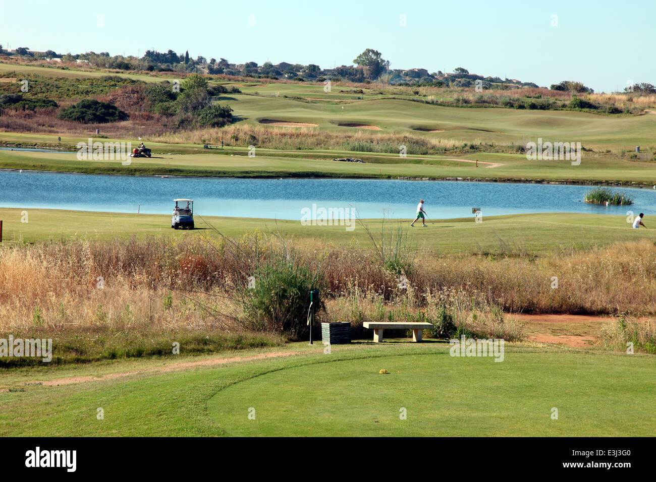 El campo de golf en el Donnafugata Golf Resort en el sudeste de Sicilia Foto de stock