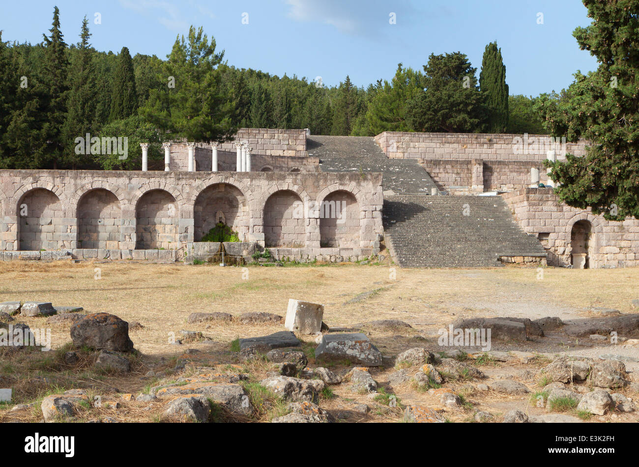 El santuario de Asclepio Asklepieion Asklepius (O) en la isla de Kos en Grecia. Foto de stock