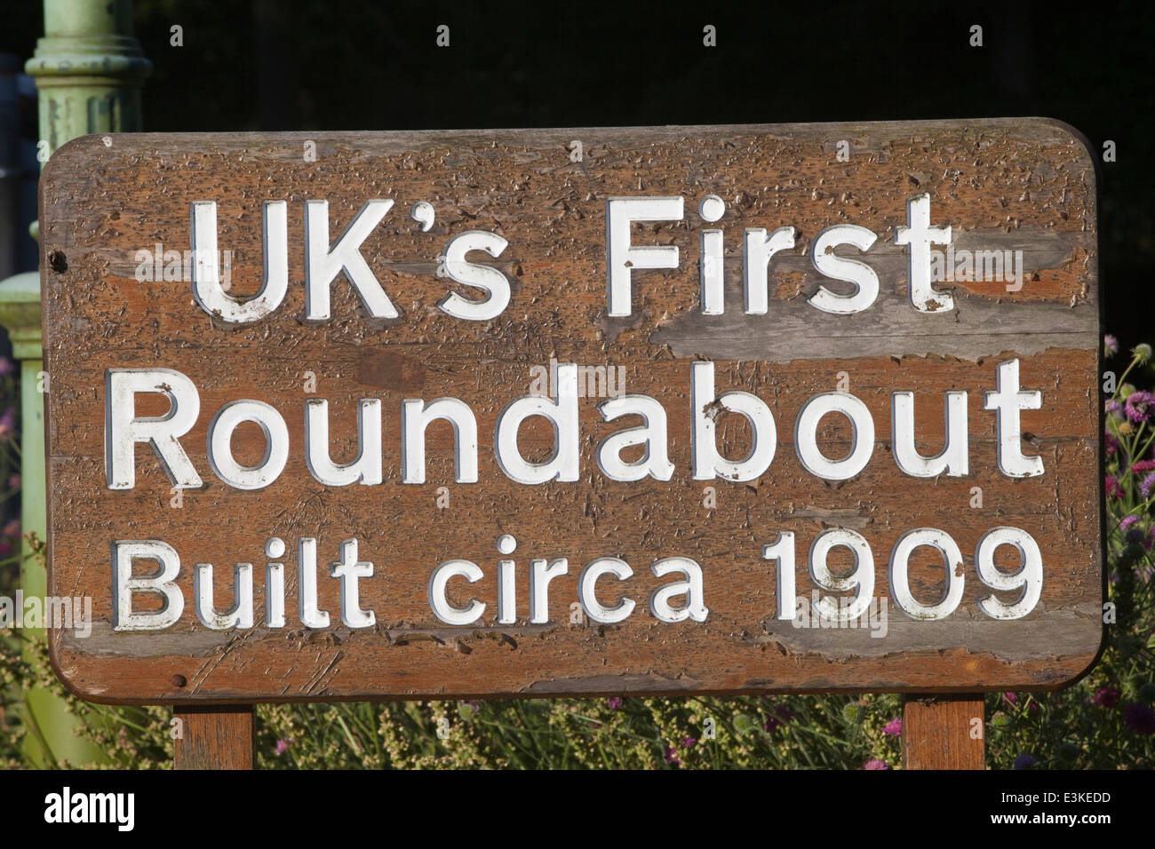 Britains primera rotonda construida en c.1909, Letchworth Garden City, Hertfordshire, Reino Unido. Foto de stock