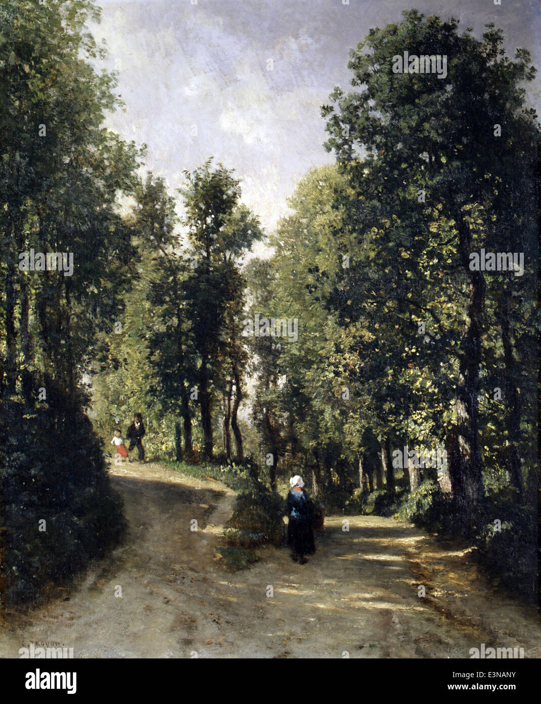 Constant Troyon - Carretera en el bosque - 1844 - se reunieron Museum - New-York Foto de stock