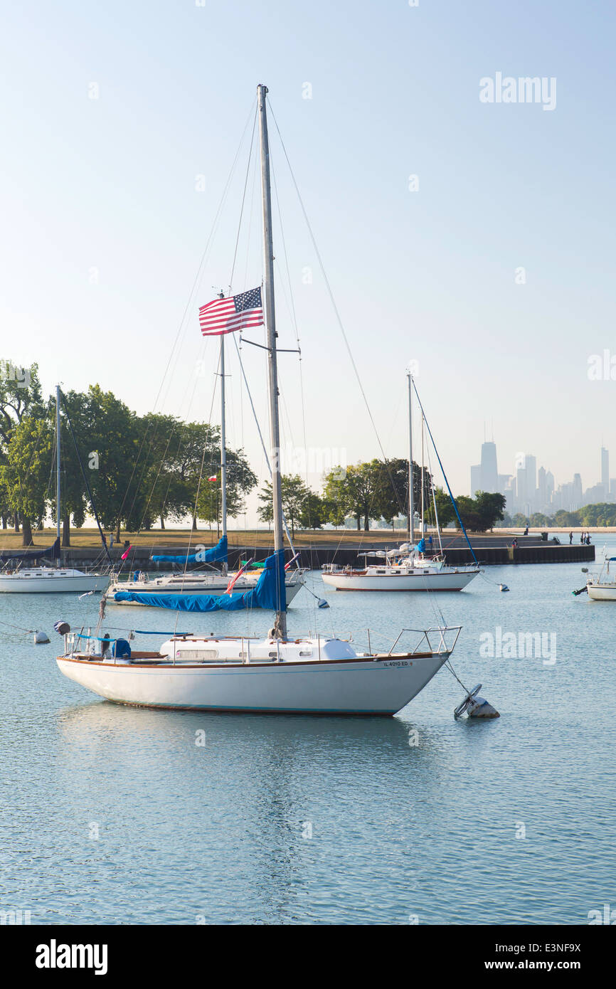 El Lago Michigan, Chicago, Illinois, Estados Unidos de América Foto de stock