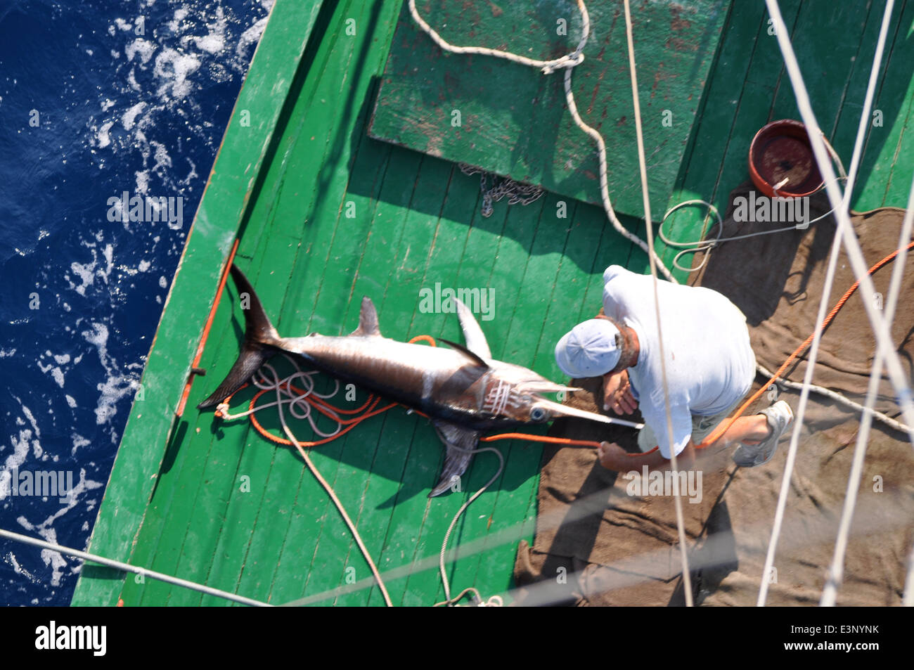 La pesca del pez espada tradicional, Stretto di Messina, Messina, Sicilia,  Italia, Europa Fotografía de stock - Alamy