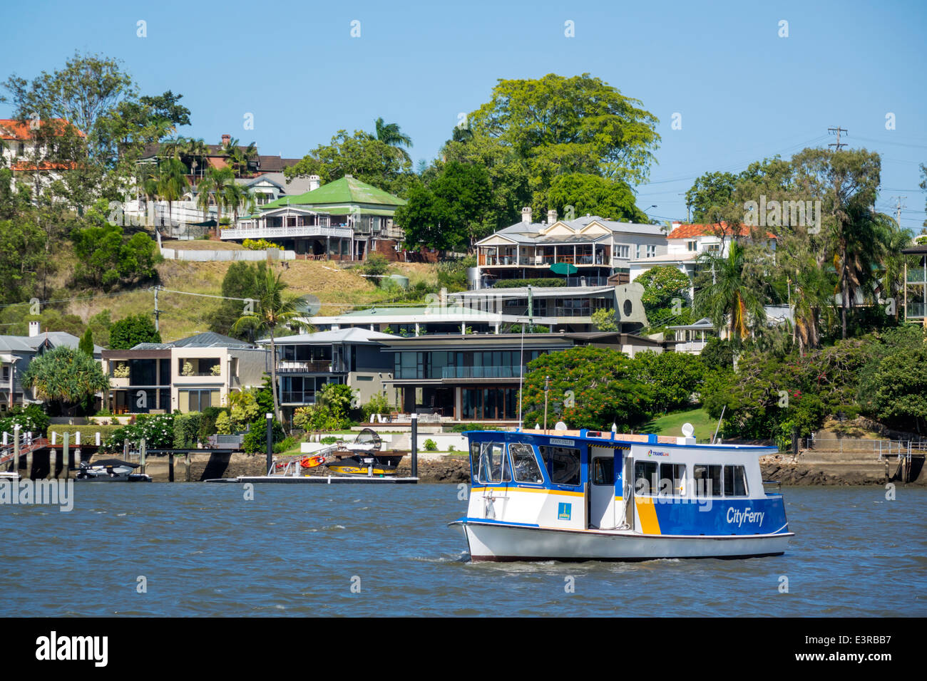 Brisbane Australia,Brisbane River,East Brisbane,Norman Park,frente al mar,residencias,casas,apartamentos residenciales edificio b Foto de stock