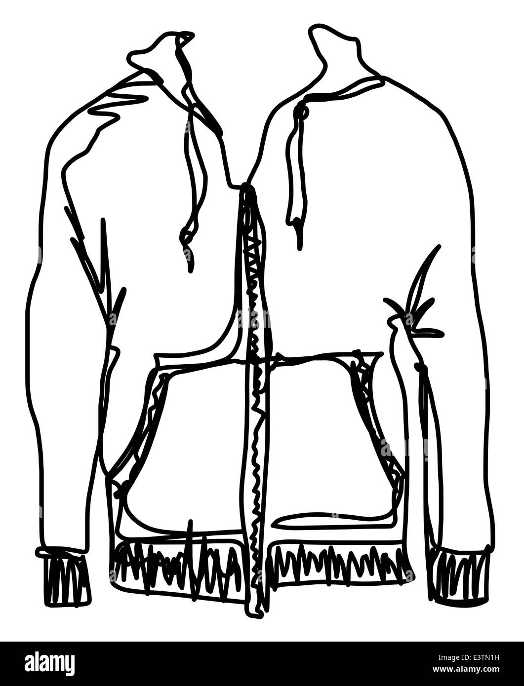 Dibujo de una línea continua hoodie Foto de stock
