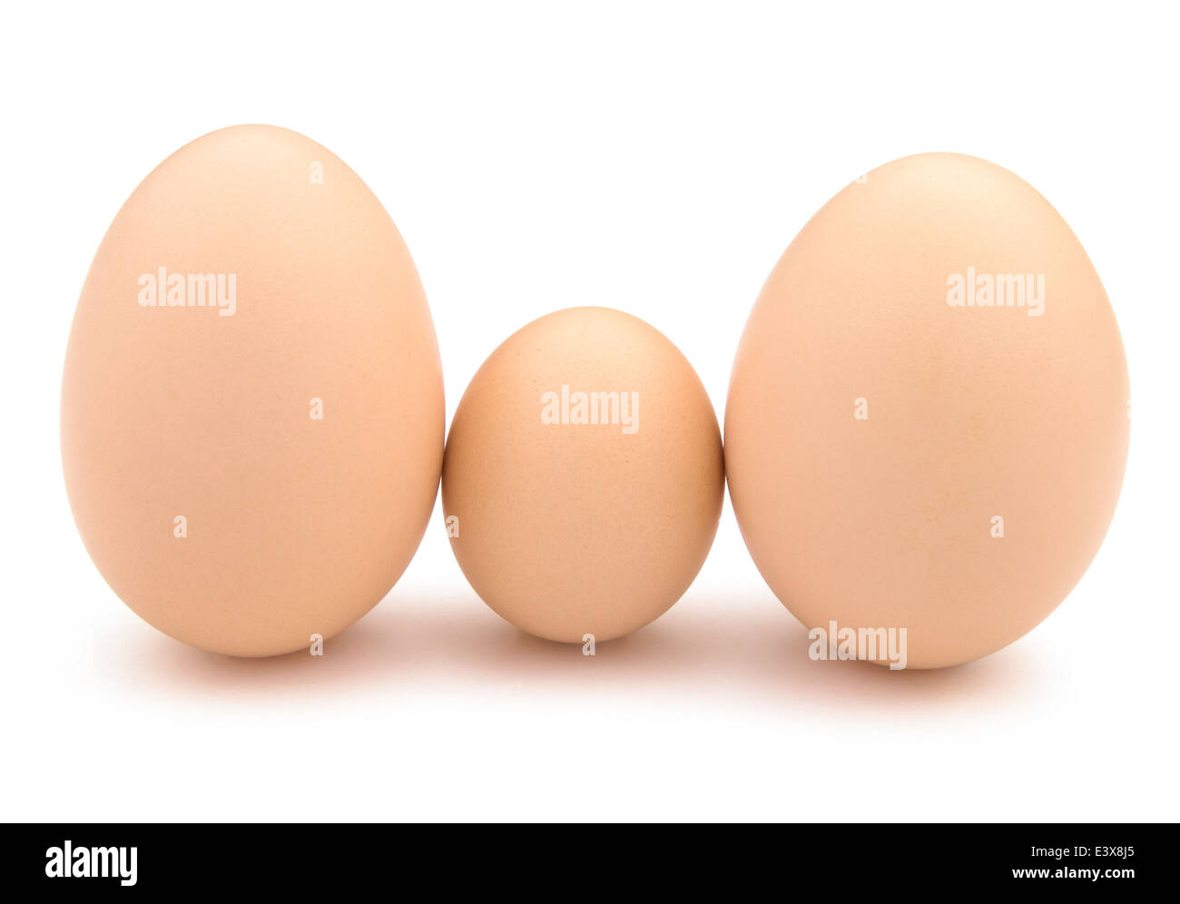 3 huevos con trazado de recorte Foto de stock