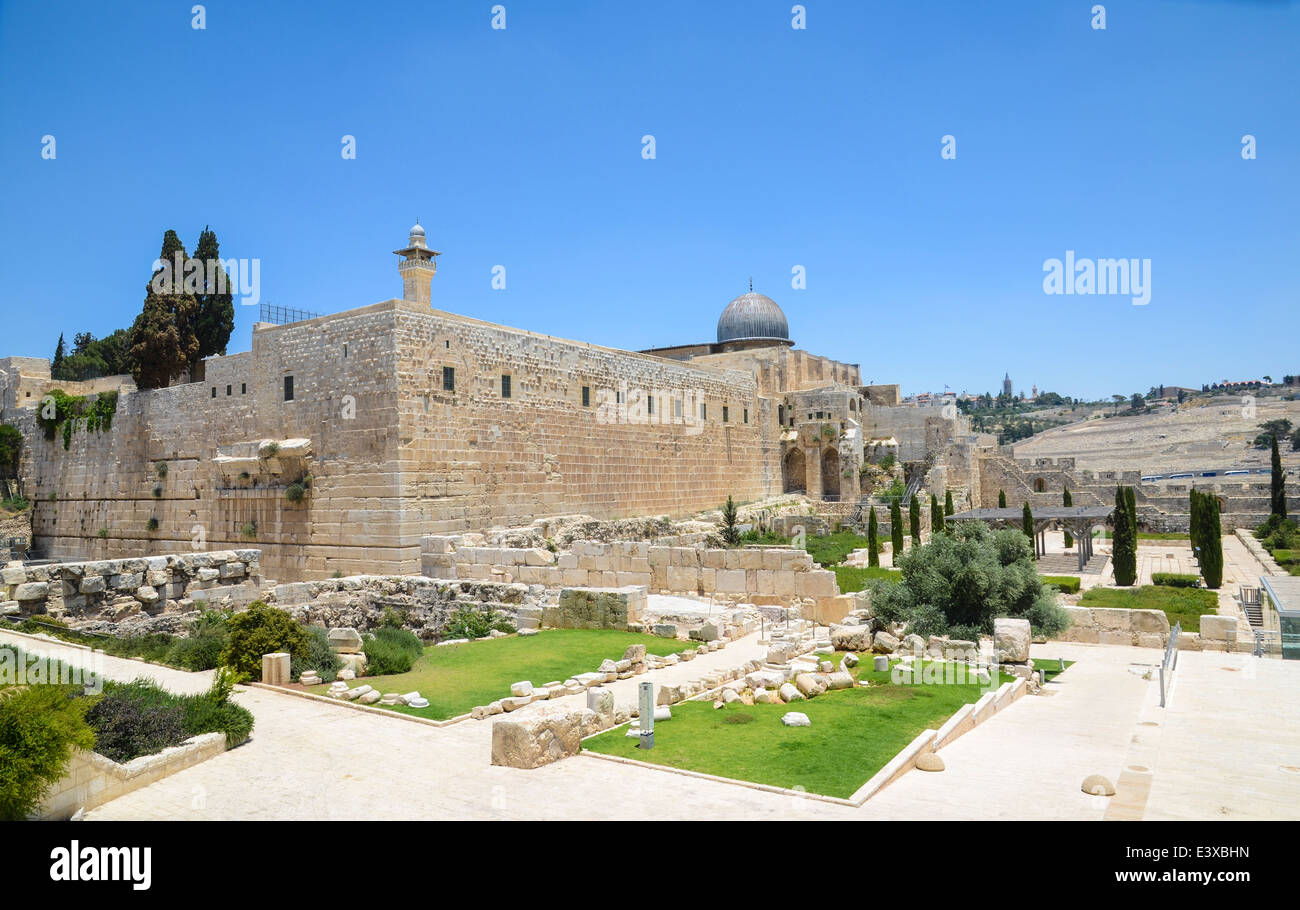 Israel, Jerusalén, Ciudad Vieja, la Mezquita de Al Aqsa en el Monte del Templo Foto de stock