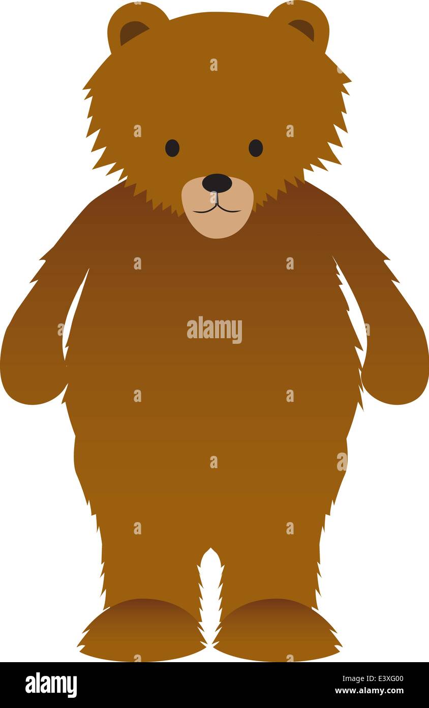Ilustración de dibujos animados de un simpático oso pardo Imagen Vector de  stock - Alamy