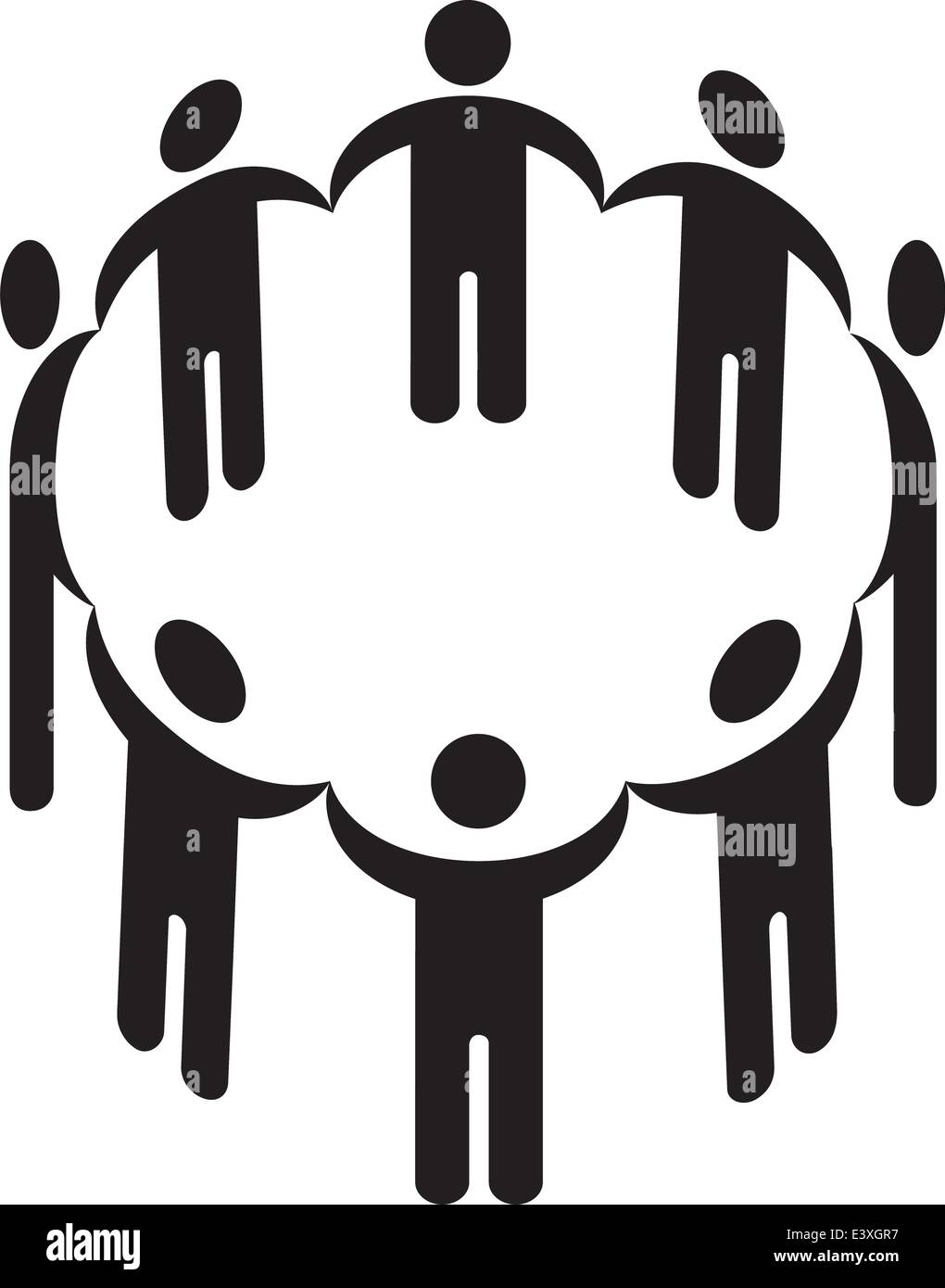 Ilustración vectorial de un círculo de personas sosteniendo manos silueta  Imagen Vector de stock - Alamy