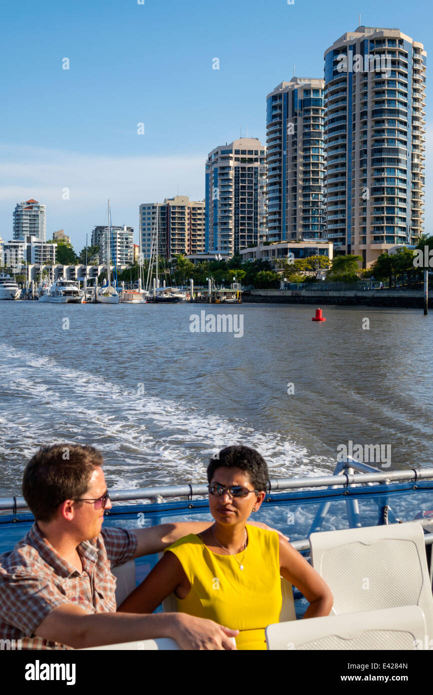 Brisbane Australia,Brisbane River,Kangaroo Point,Dockside,marina,apartamento residencial apartamentos edificios vivienda,frente al mar,re Foto de stock