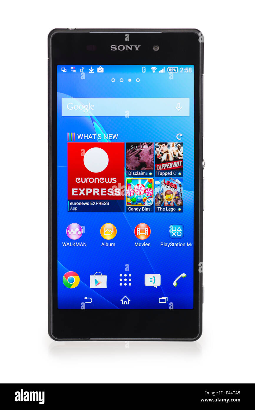 Smartphone de Sony Xperia Z2 Android de teléfono móvil Foto de stock