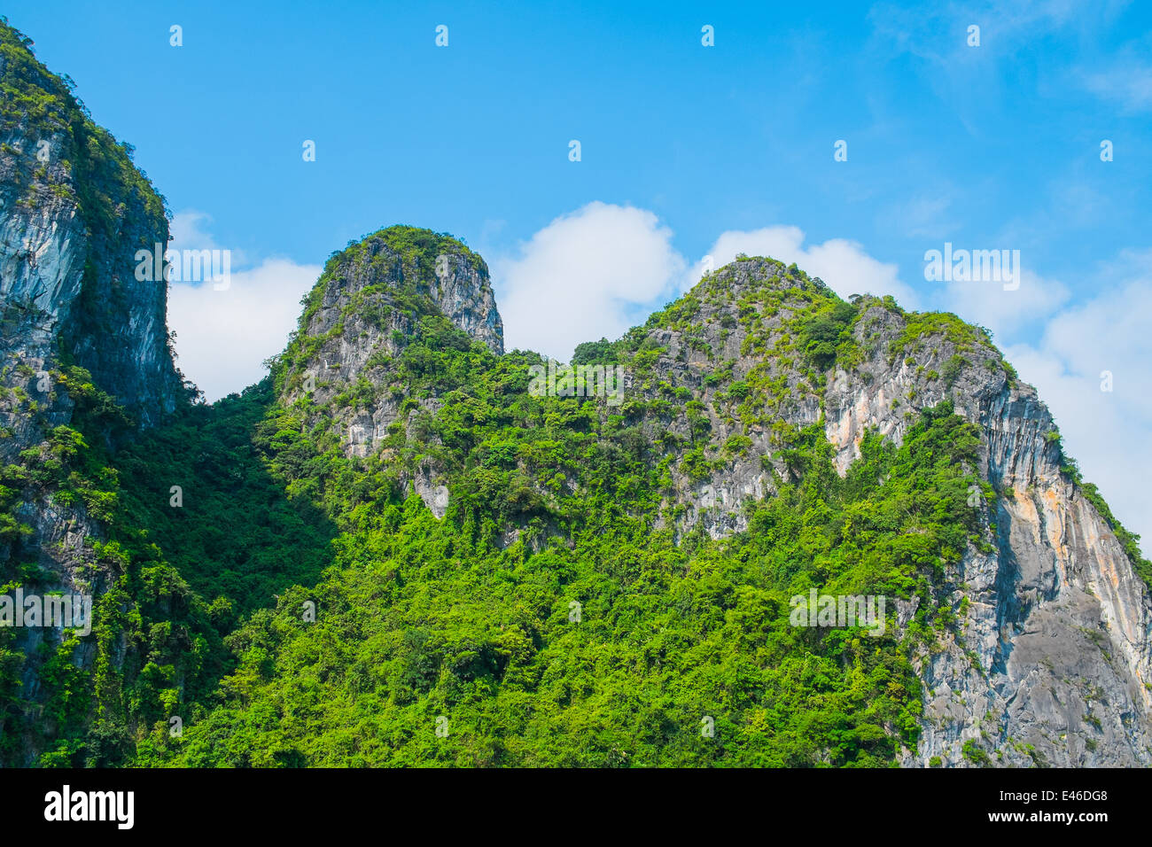 Montañas Rocosas en la bahía de Halong, Vietnam, Sudeste de Asia Foto de stock