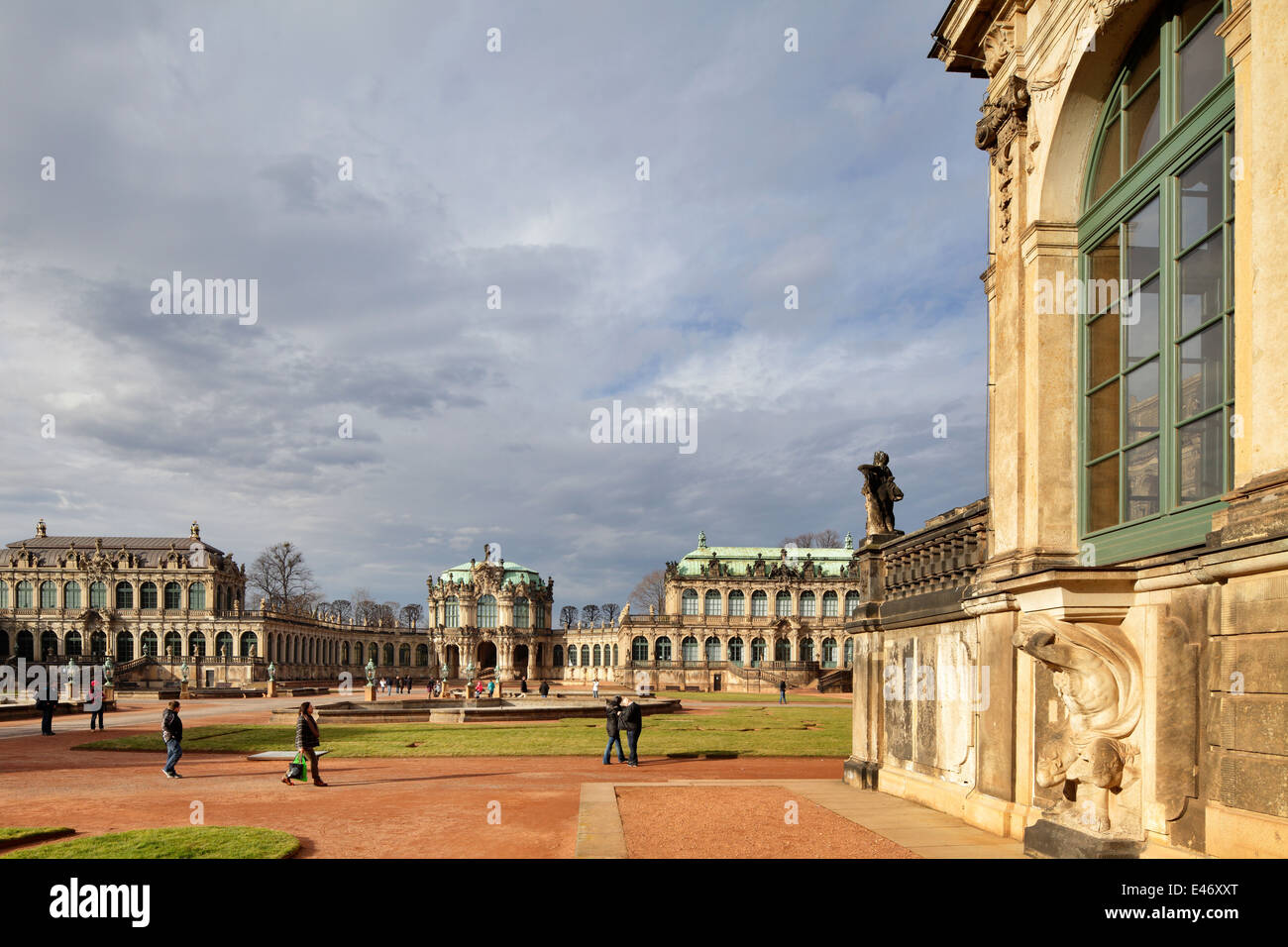 Dresden, Alemania, el patio del Dresden Zwinger Foto de stock