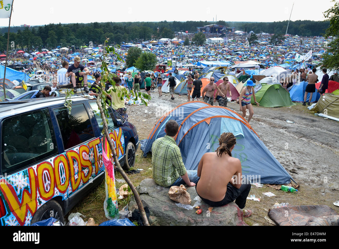 Przystanek Woodstock en Polonia es el mayor festival al aire libre de Europa. Foto de stock