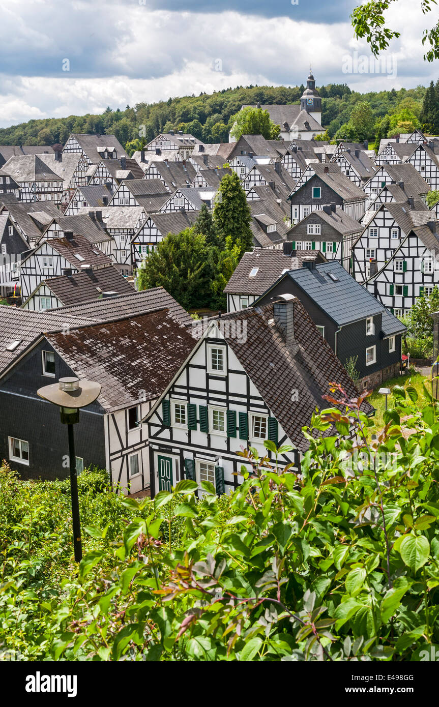 Freudenberg, vista de la ciudad vieja, NRW Alemania Foto de stock