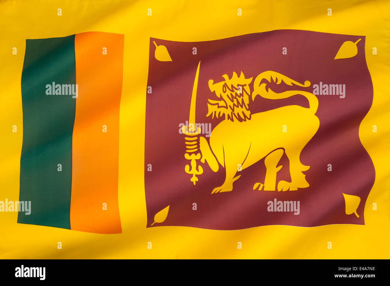 La bandera nacional de Sri Lanka Foto de stock