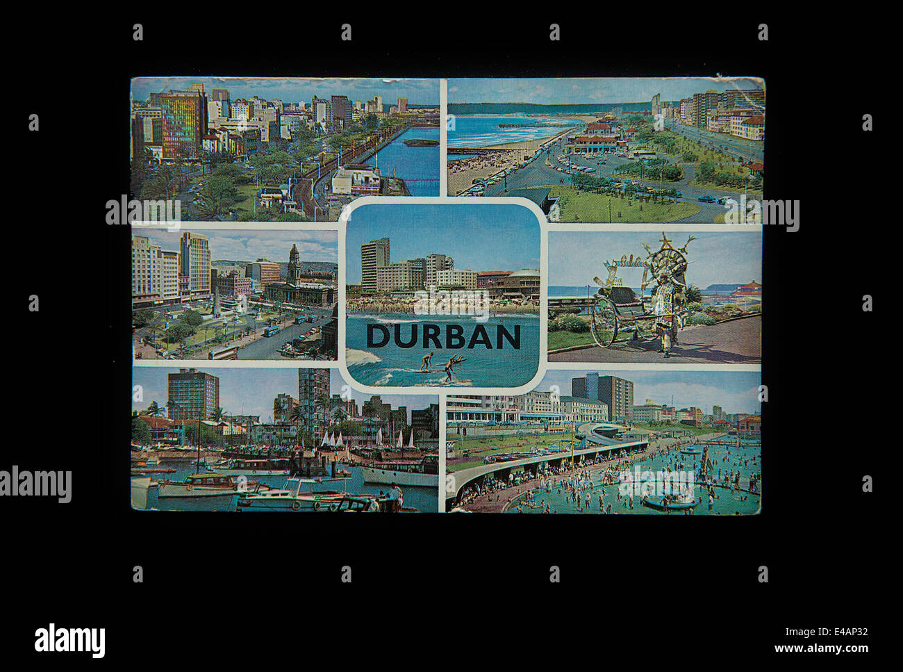 Durban en una vieja postal Foto de stock