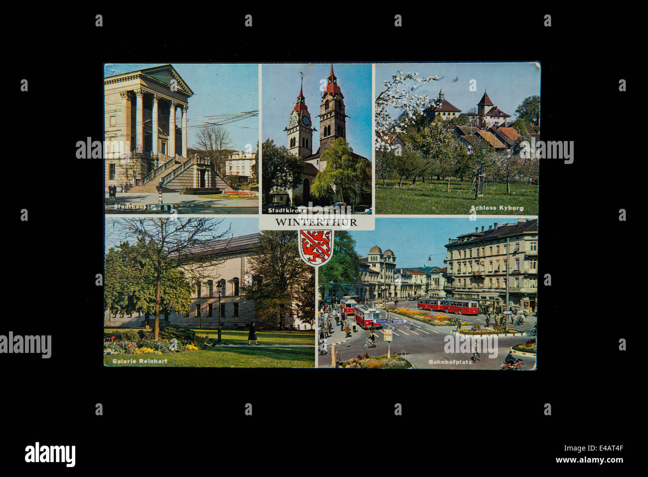 Winterthur en una vieja postal Foto de stock
