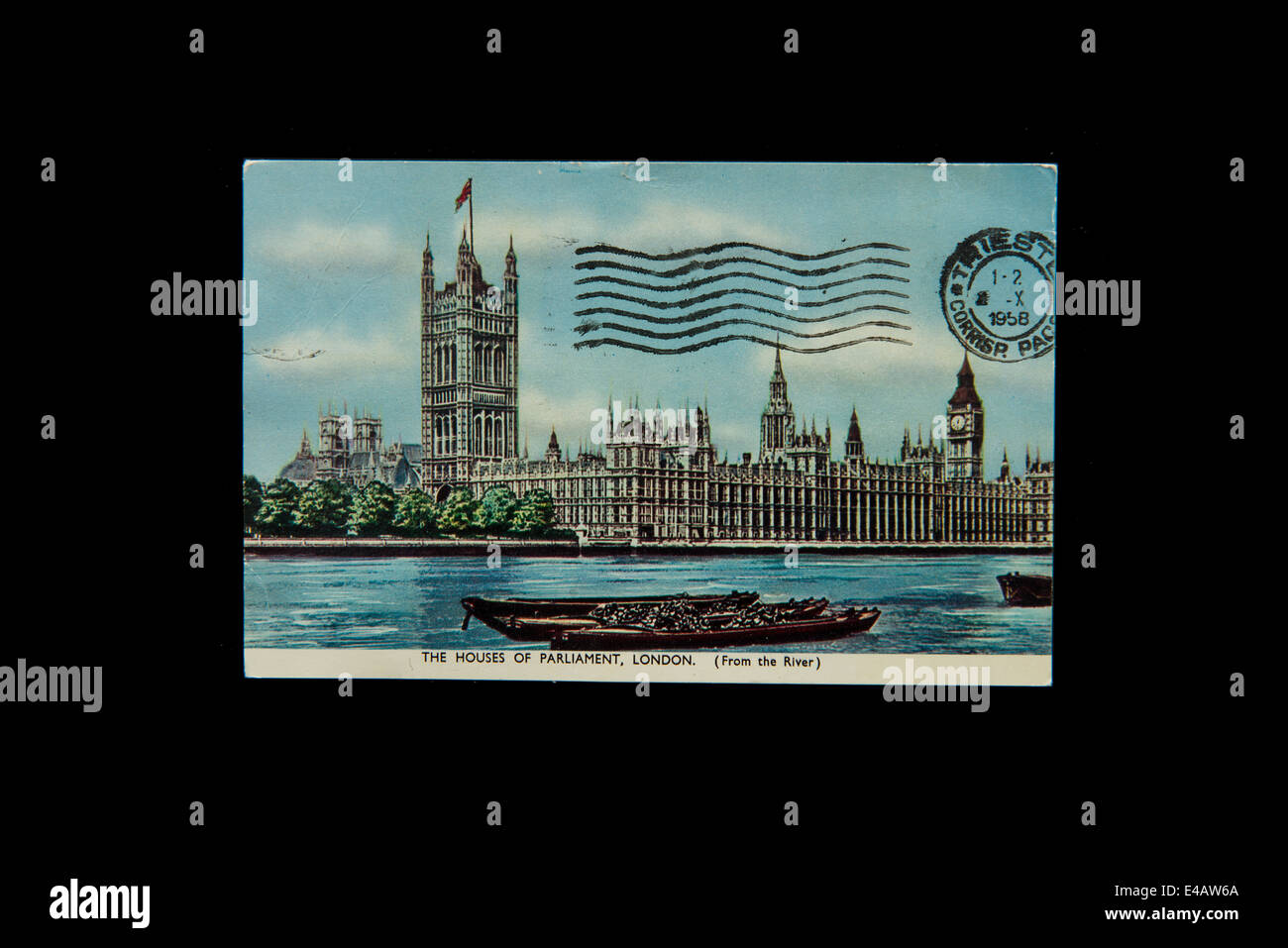 Una vista de Londres en una vieja postal Foto de stock