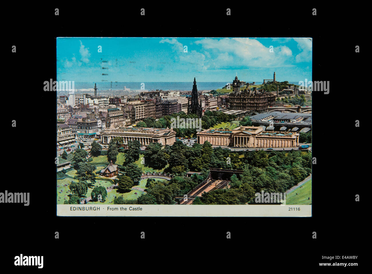 Edimburgo en una vieja postal Foto de stock