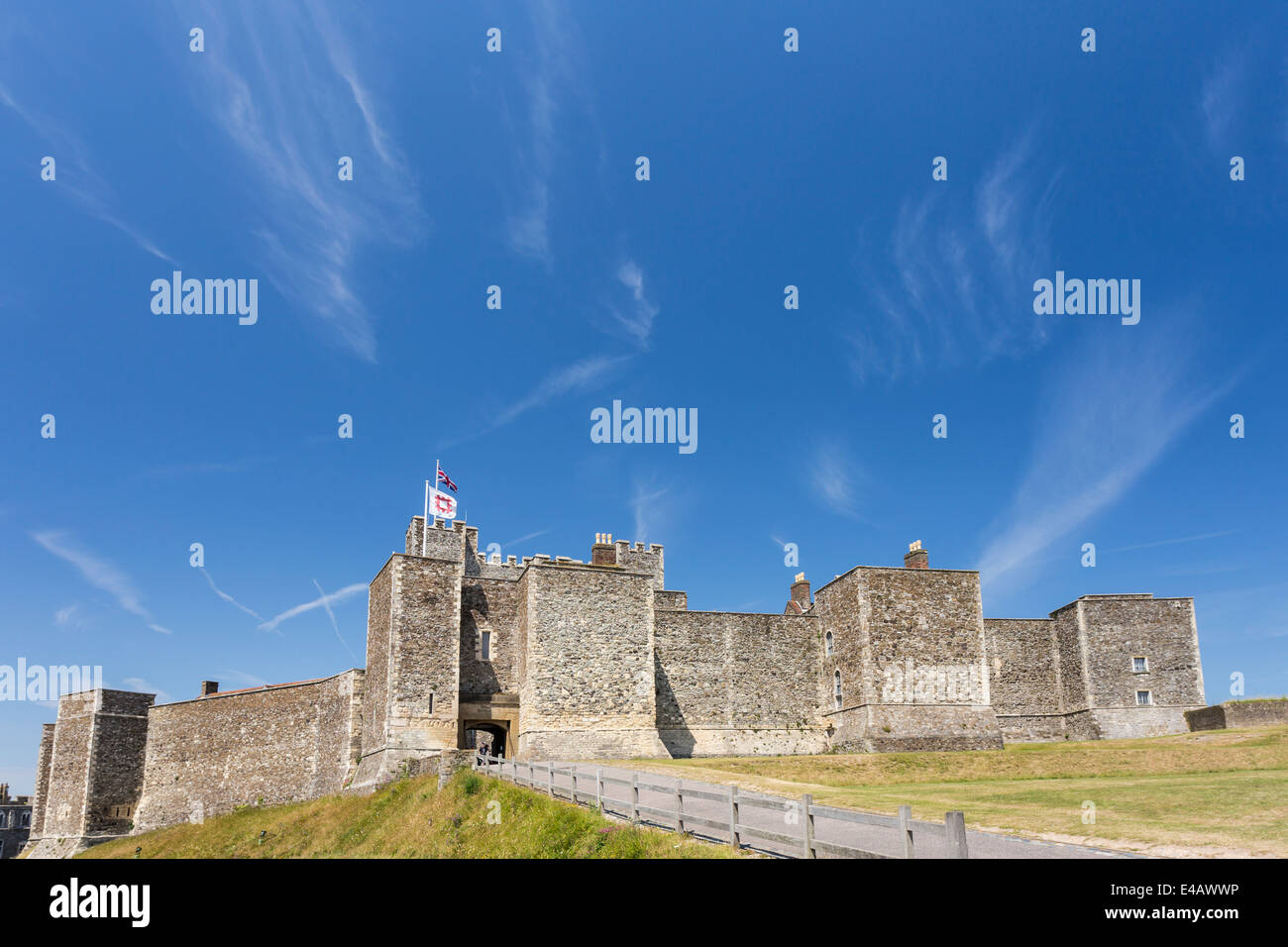 Los muros del castillo de Dover, Kent Foto de stock