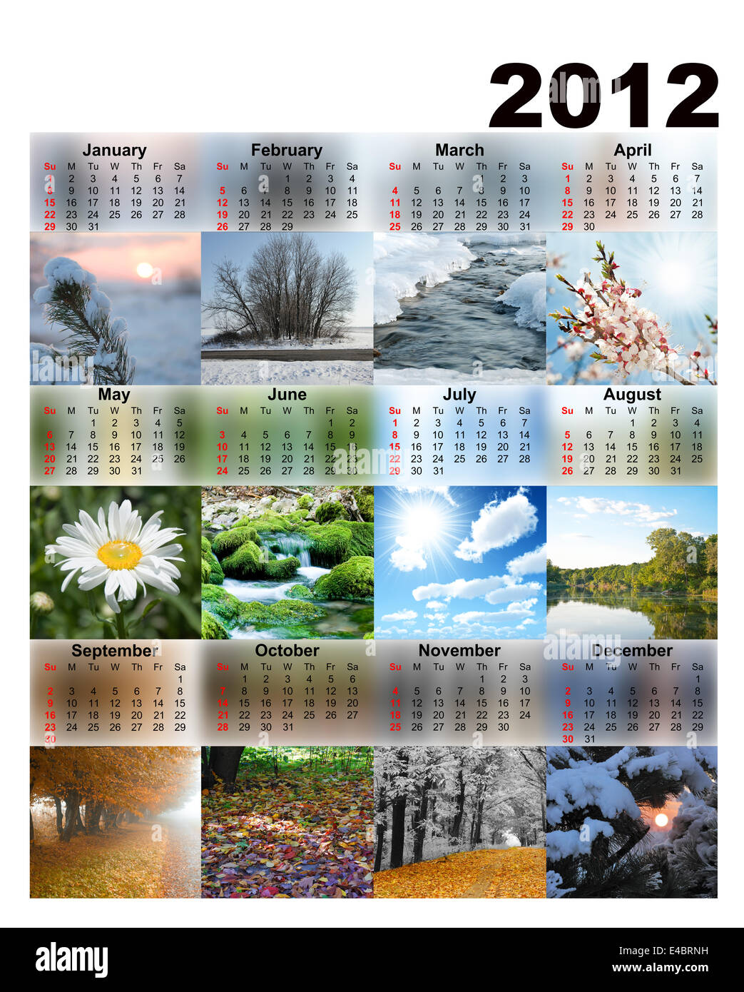 Calendario de las estaciones Imágenes recortadas de stock - Alamy