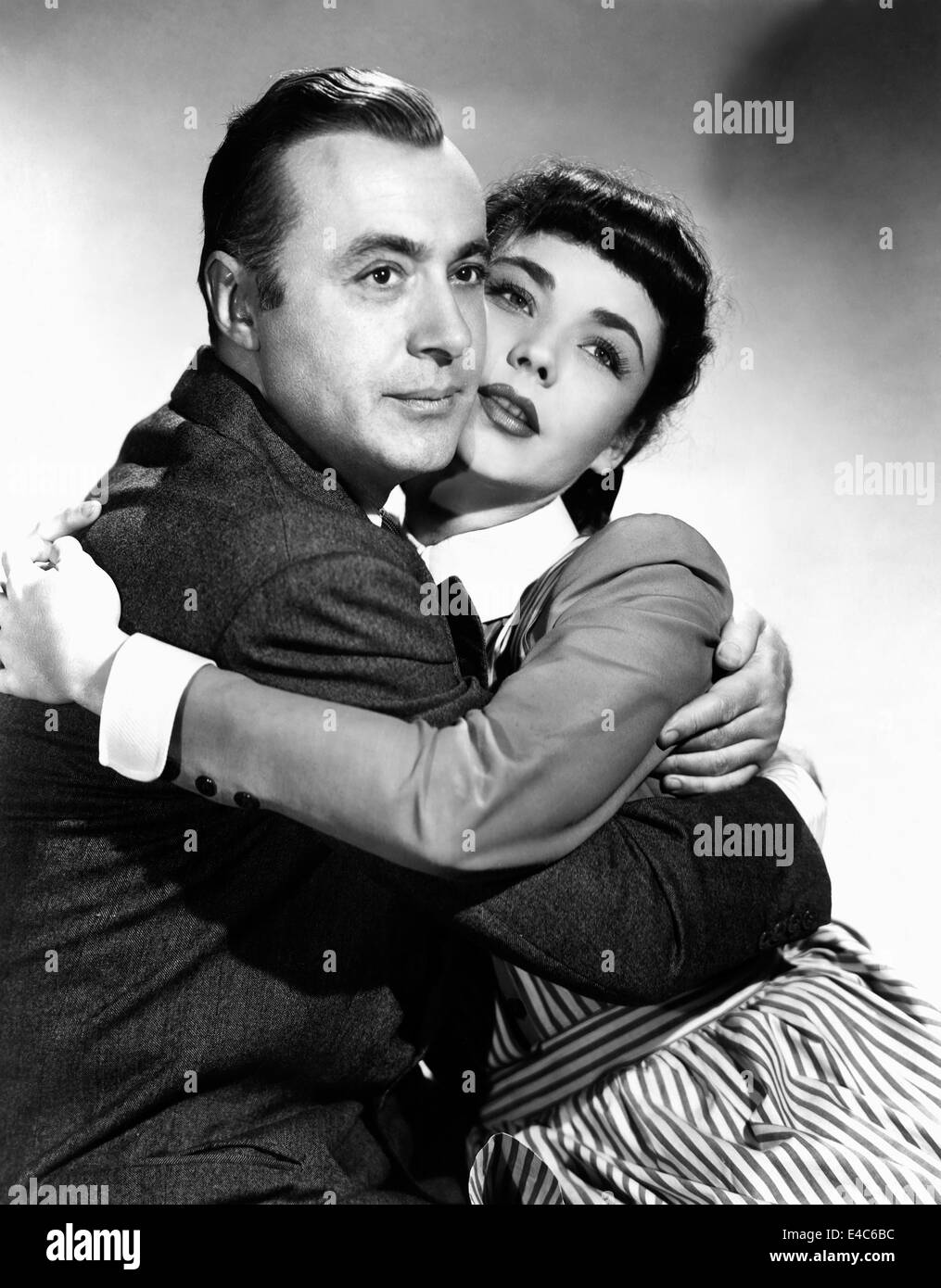 Charles Boyer, Jennifer Jones, en el plató de la película, 'Cluny Brown', 1946 Foto de stock