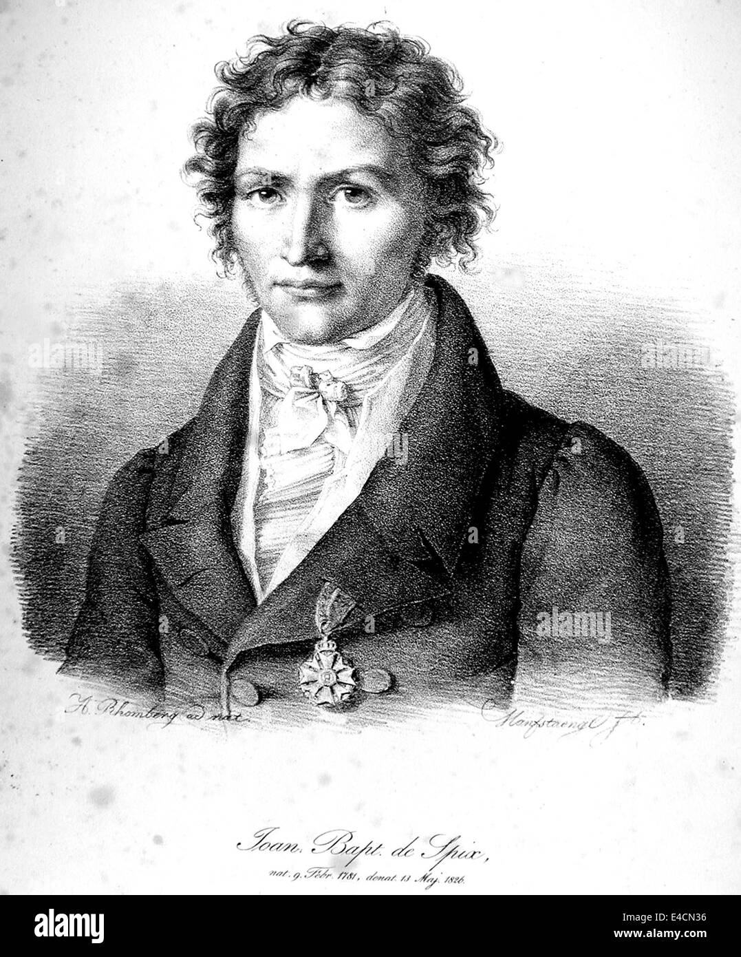 JOHANN BAPTIST von SPIX (1781-1826) biólogo alemán Foto de stock