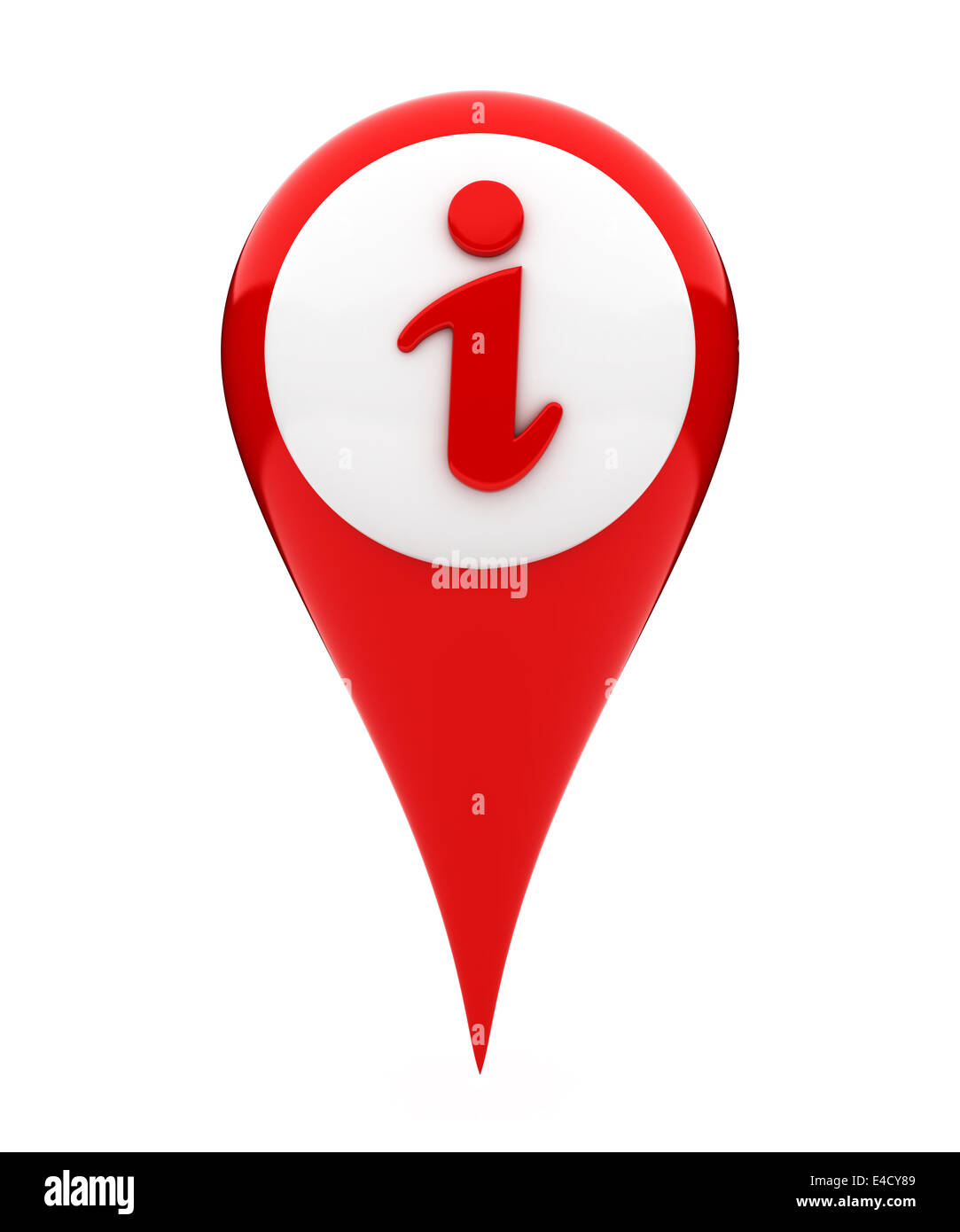 Marcador de ubicación que muestra el icono de información Foto de stock