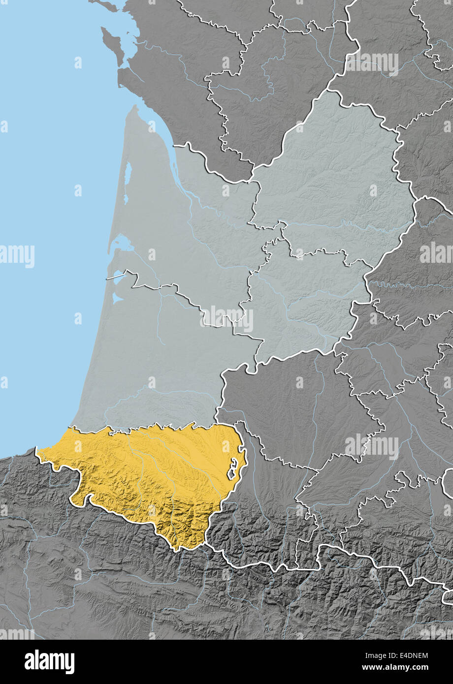 Mapa de los pirineos atlánticos fotografías e imágenes de alta