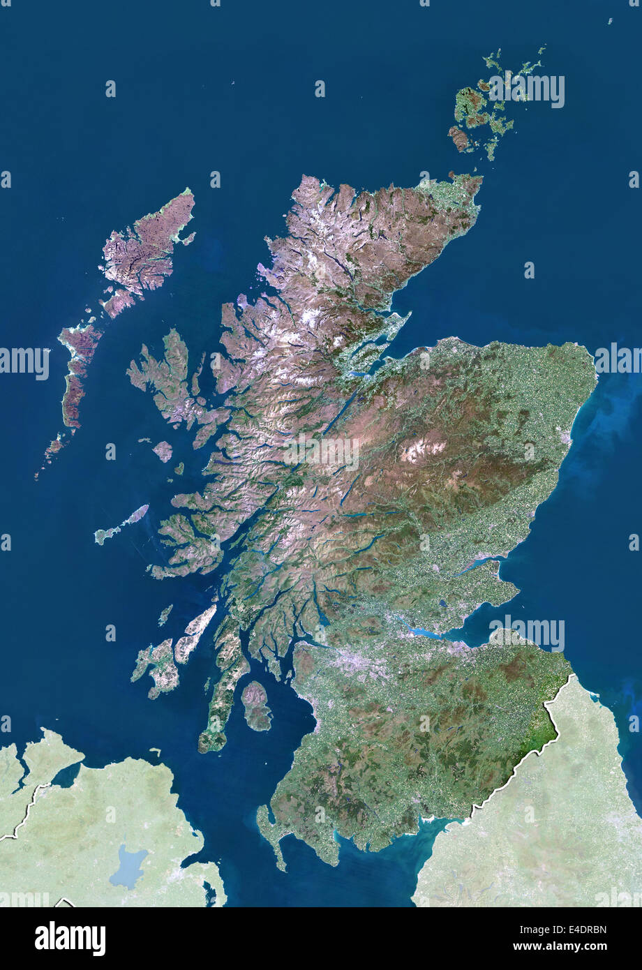 Escocia, Reino Unido, Imagen de satélite de color verdadero Foto de stock
