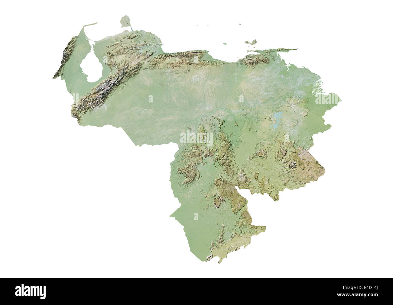 Venezuela, Mapa en Relieve Foto de stock