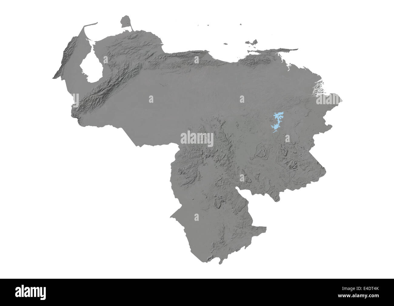 Venezuela, Mapa en Relieve Foto de stock