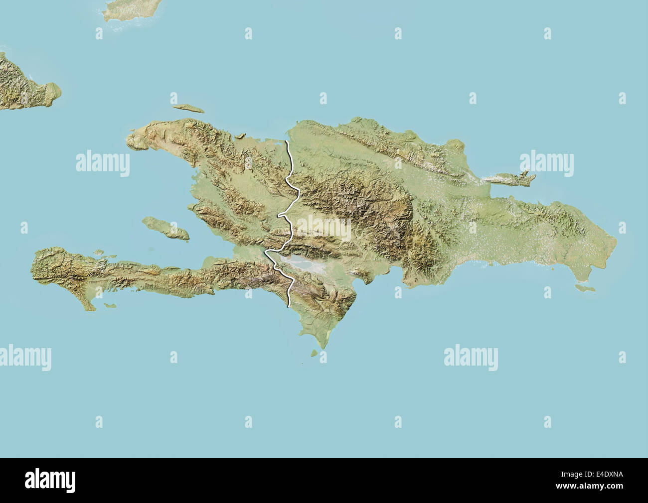 Mapa Político De La Española Con Haití Y La República Dominicana