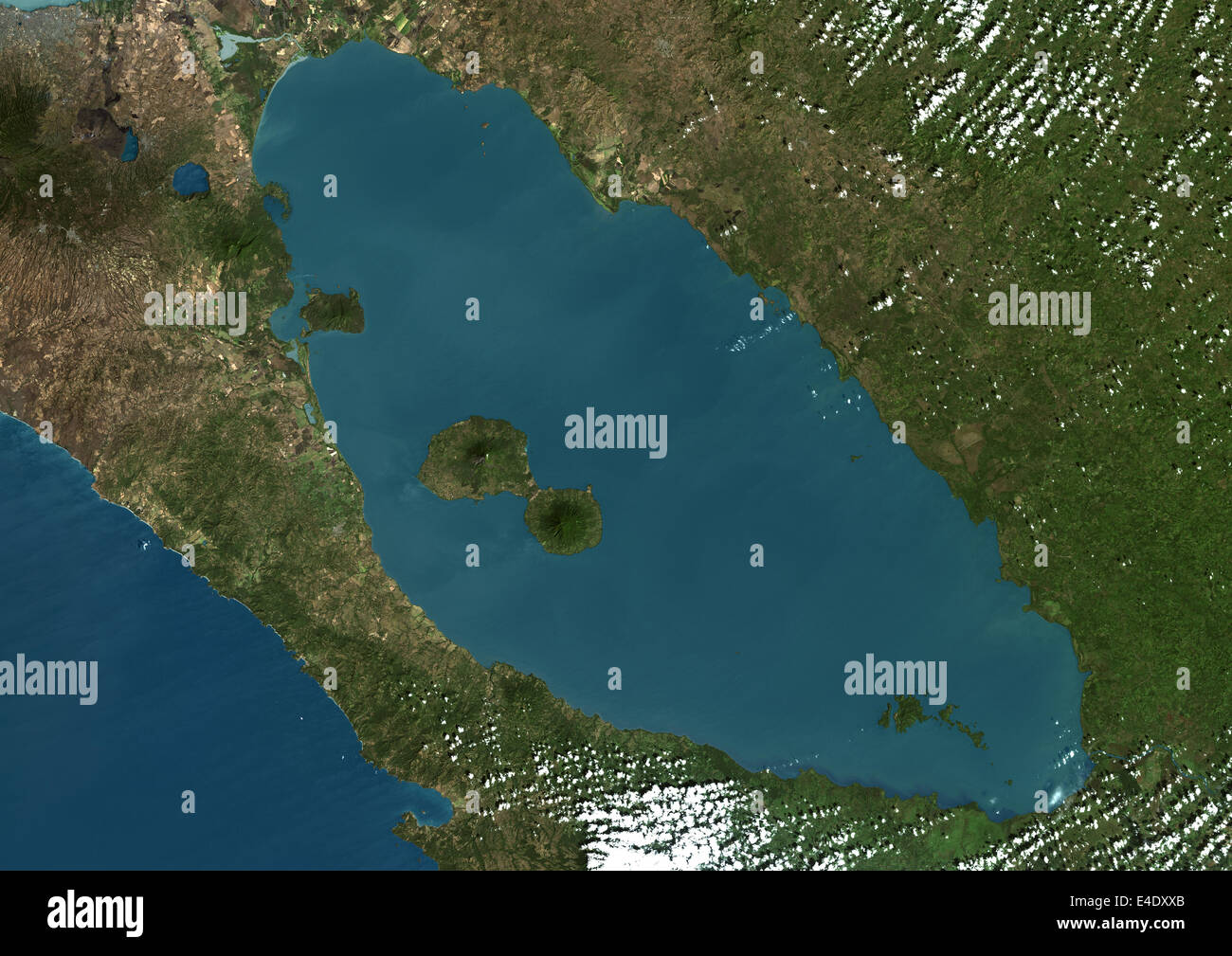 El lago de Nicaragua, Nicaragua, Imagen de satélite de color verdadero