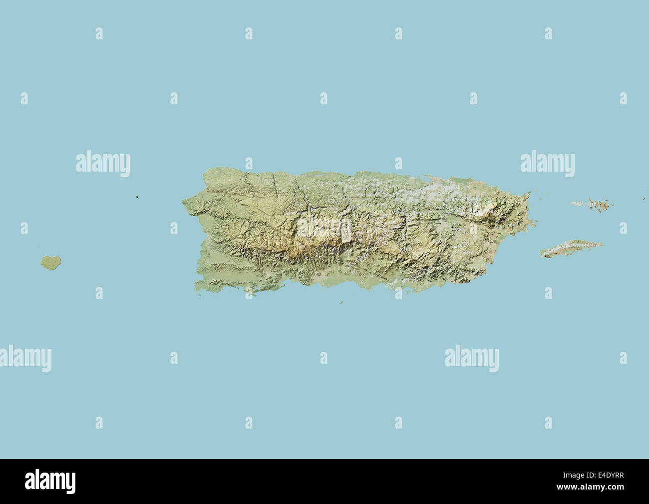 Puerto Rico, Mapa en Relieve Fotografía de stock - Alamy