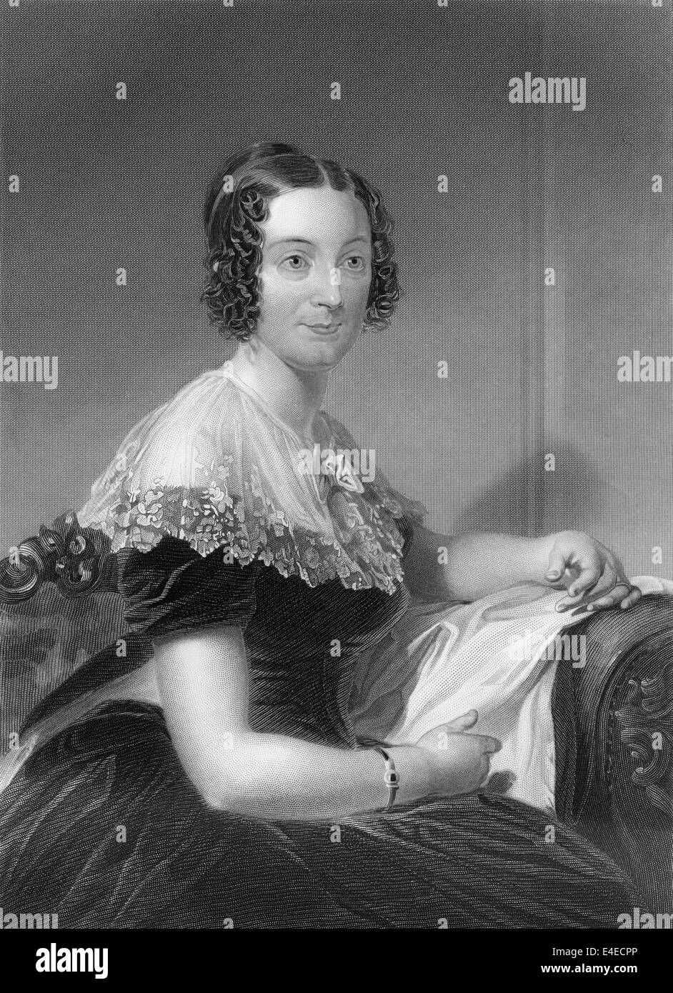 Lydia Huntley Sigourney, 1791 - 1865, née Lydia Howard Huntley, un poeta estadounidense Foto de stock