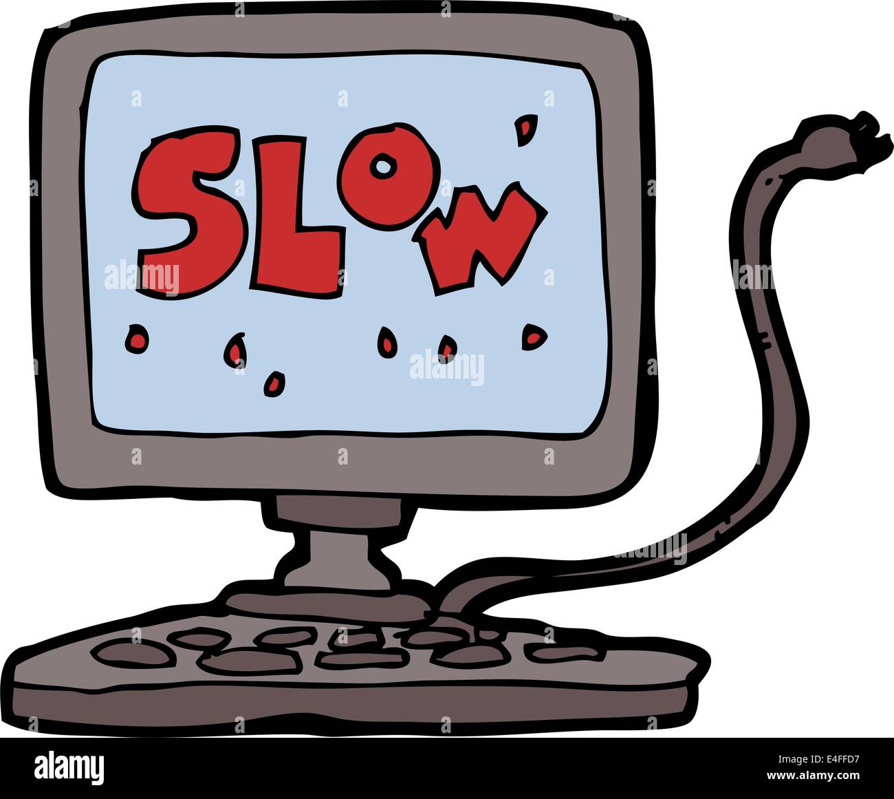 Cartoon equipo lento Imagen Vector de stock - Alamy