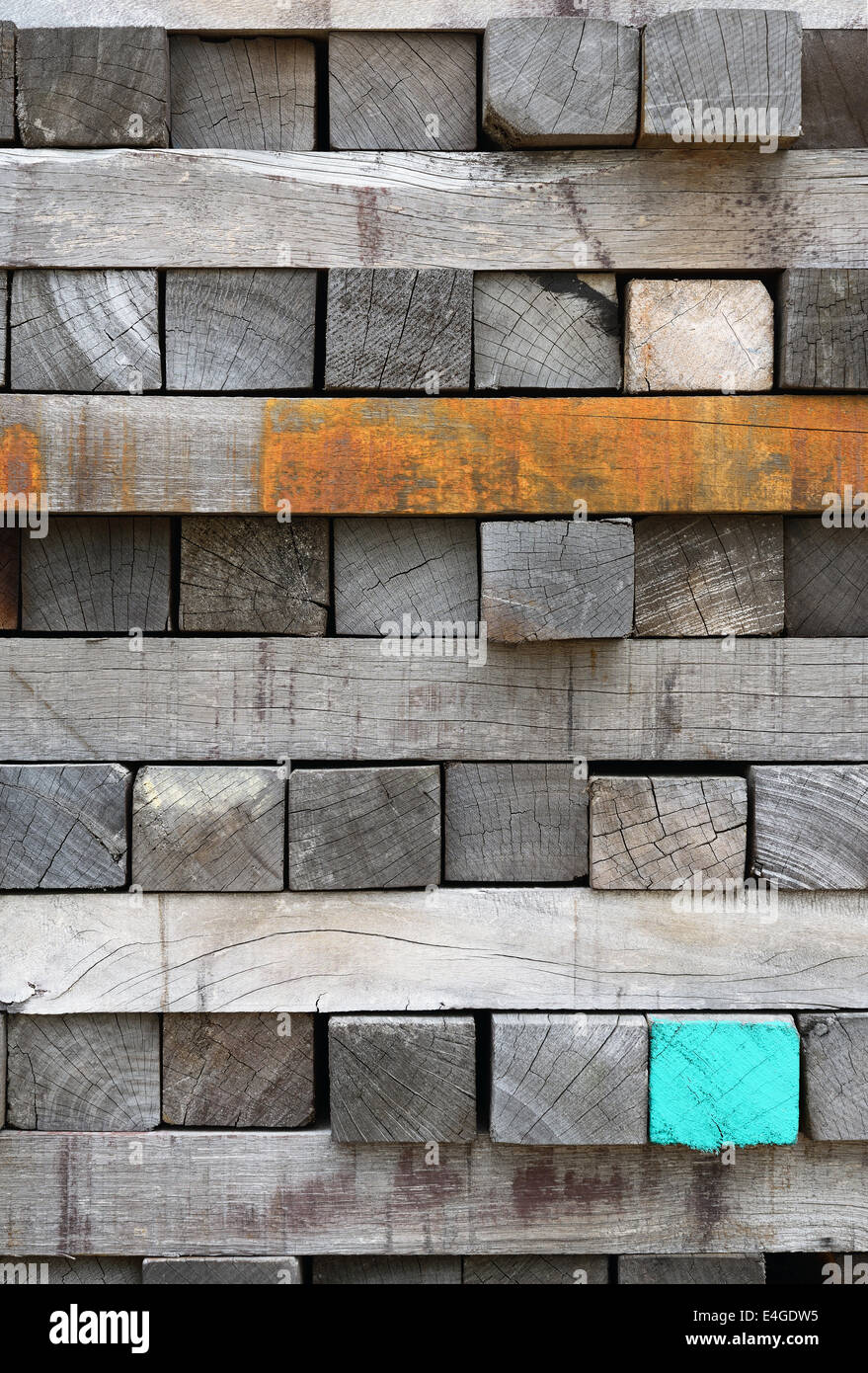 Detalle de tablones de madera vieja superficie, textura del fondo Foto de stock